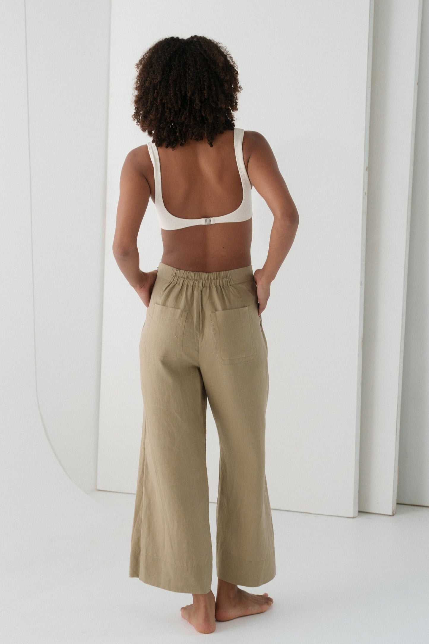 LILLY PILLY Ivy linen pants in Taupe