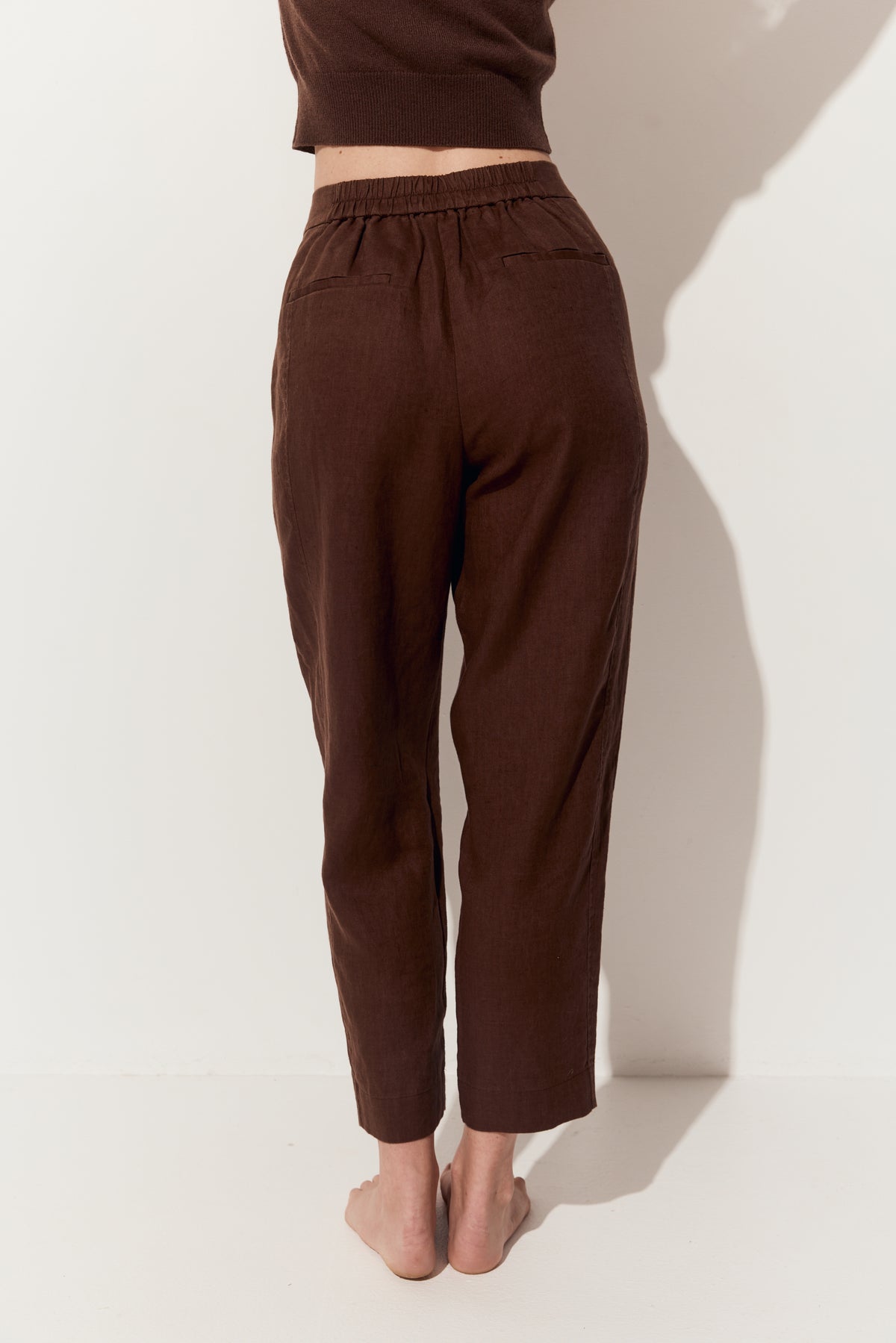 Emer Linen Pants - Chocolate
