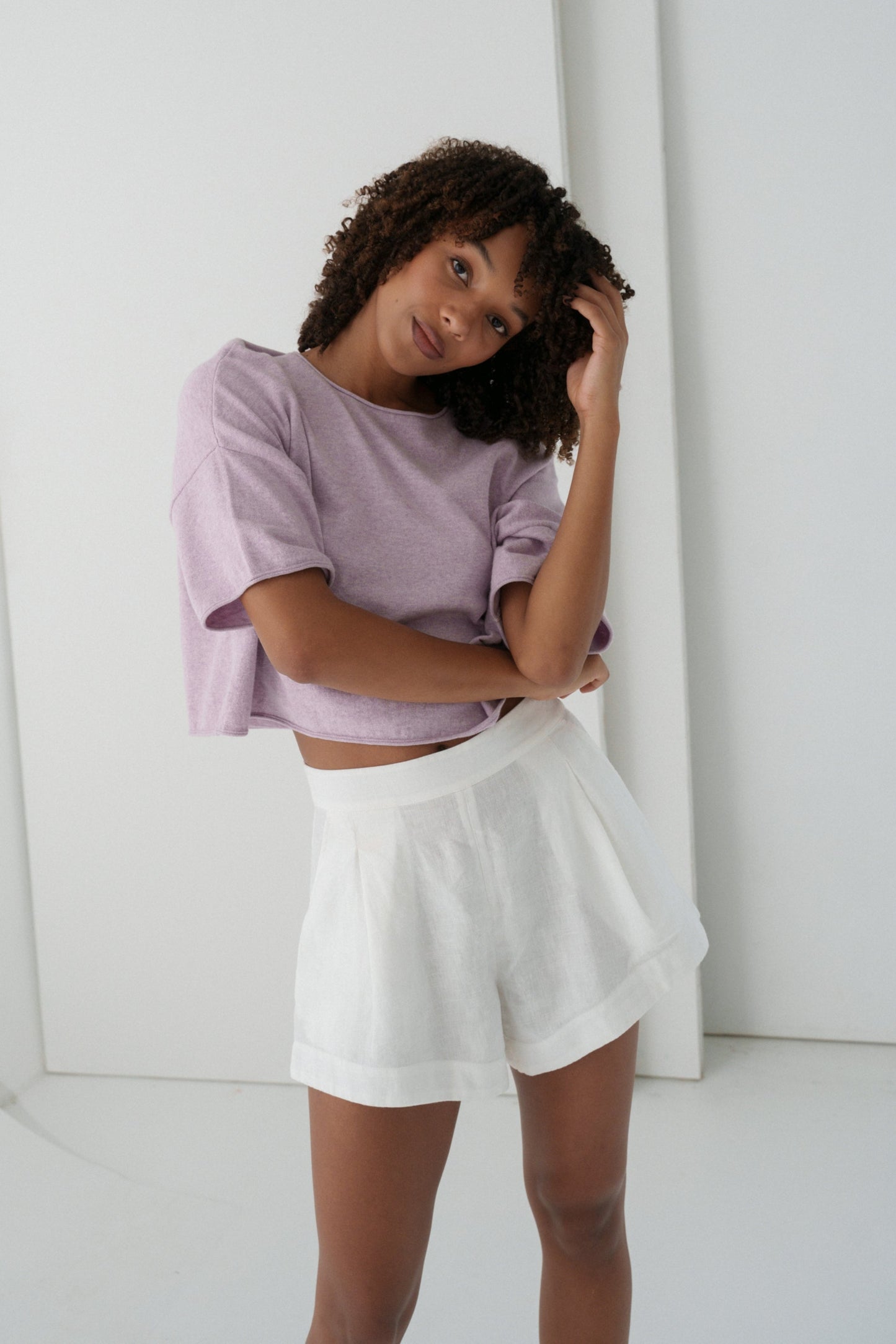 LILLY PILLY Addison knit top in Lilac
