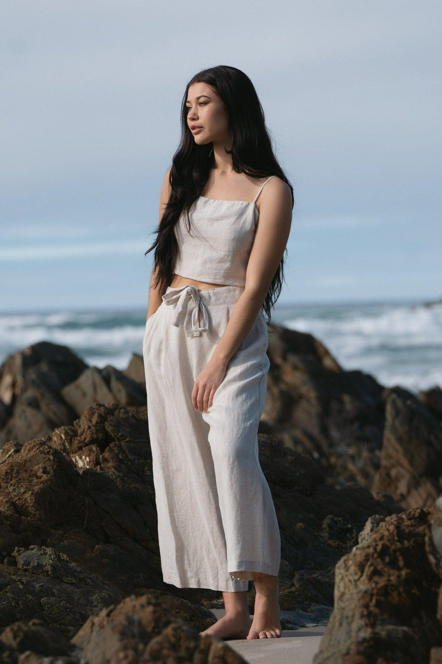 LILLY PILLY Ava linen pants in Oatmeal