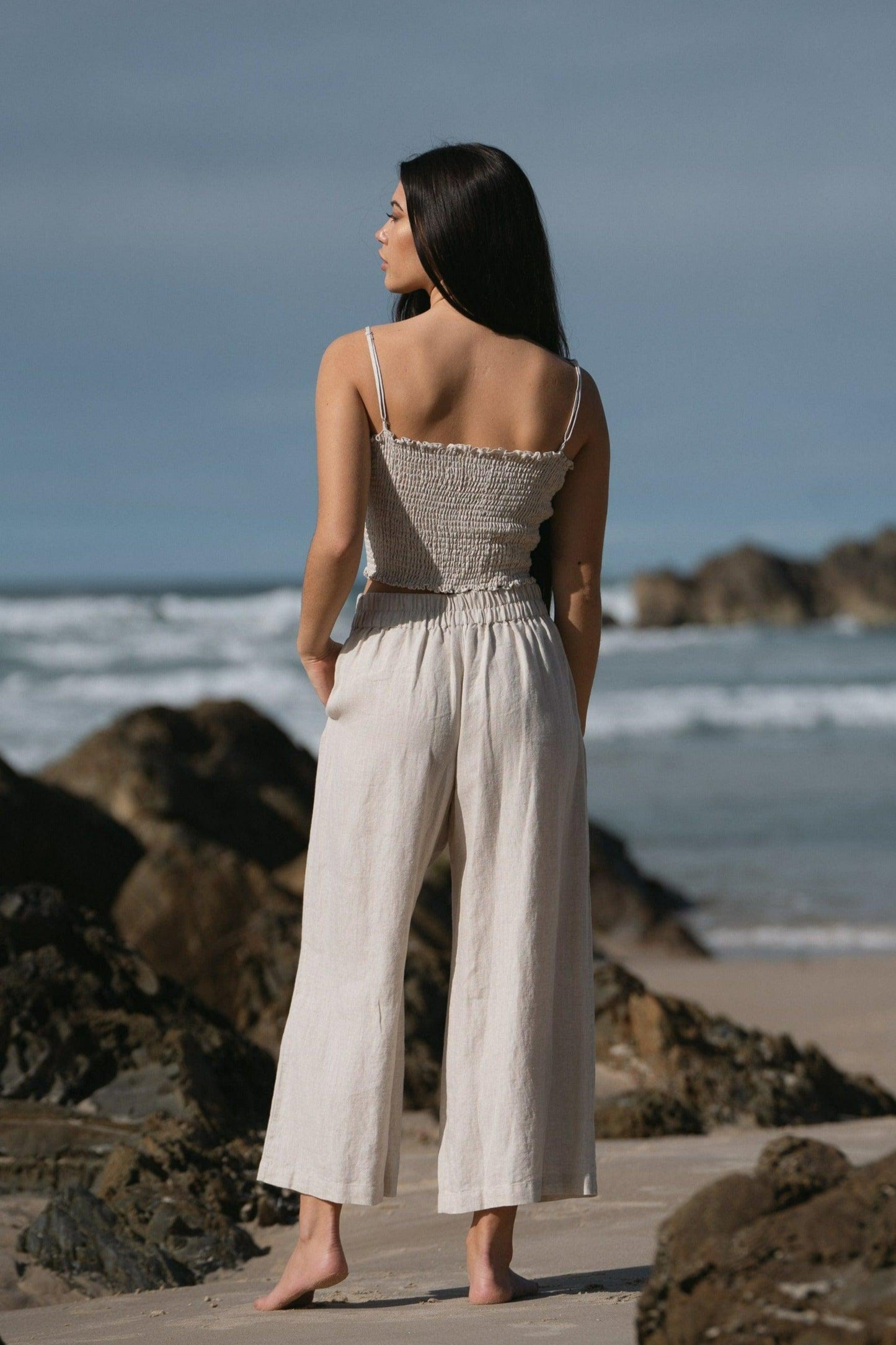 LILLY PILLY Ava linen pants in Oatmeal