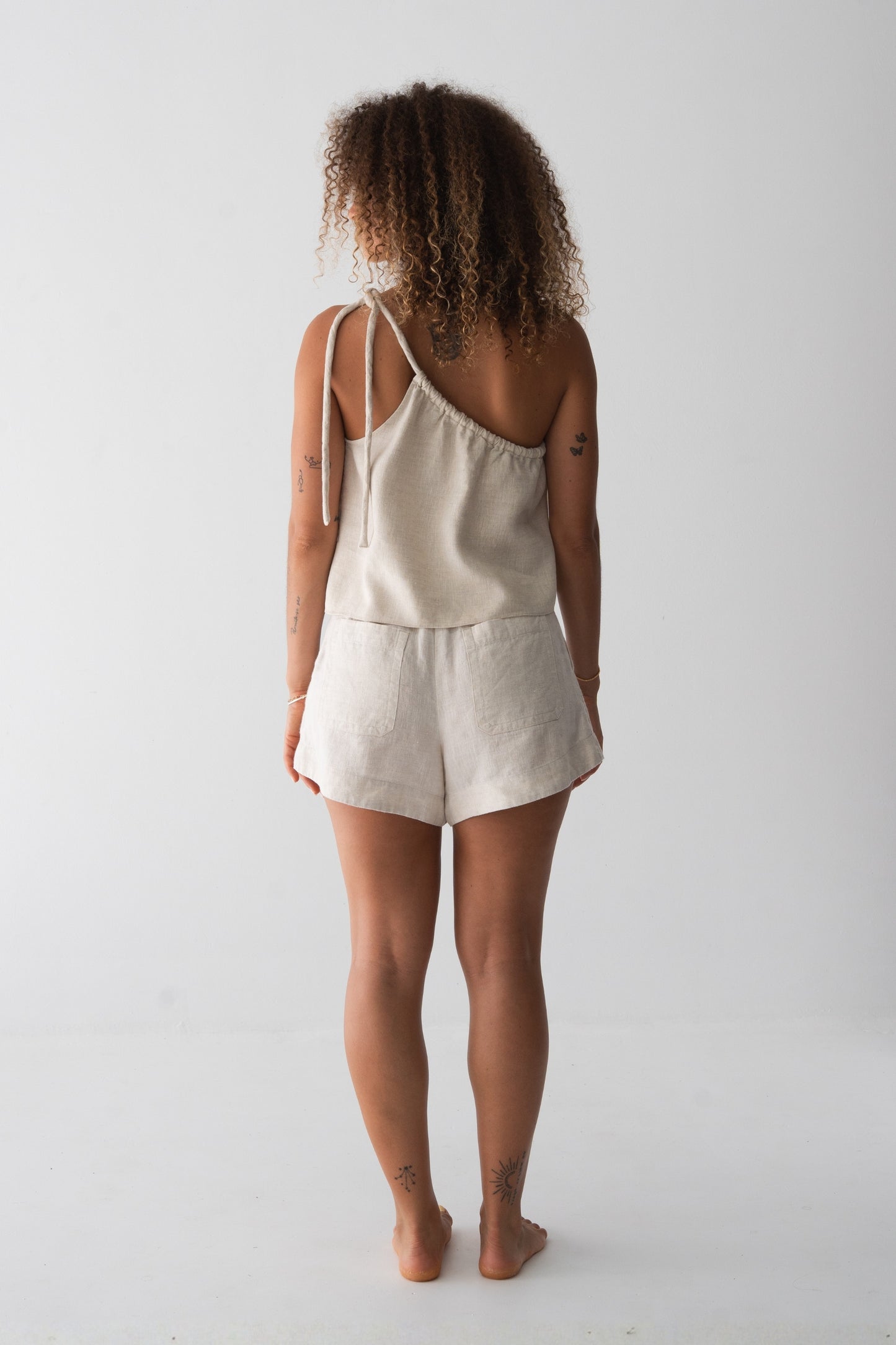 Gaia Oatmeal Linen Shorts