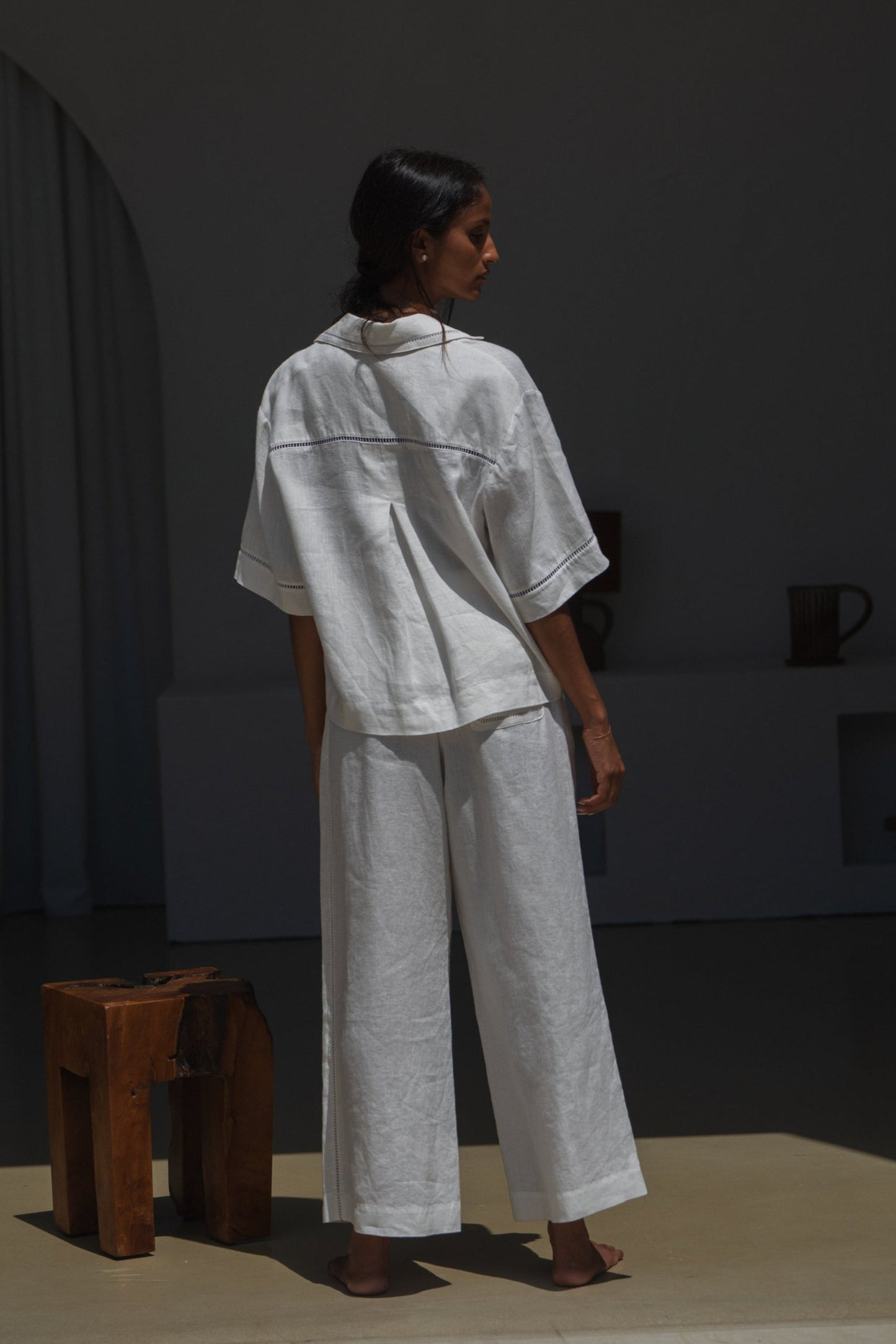 QUINN IVORY LINEN SHIRT