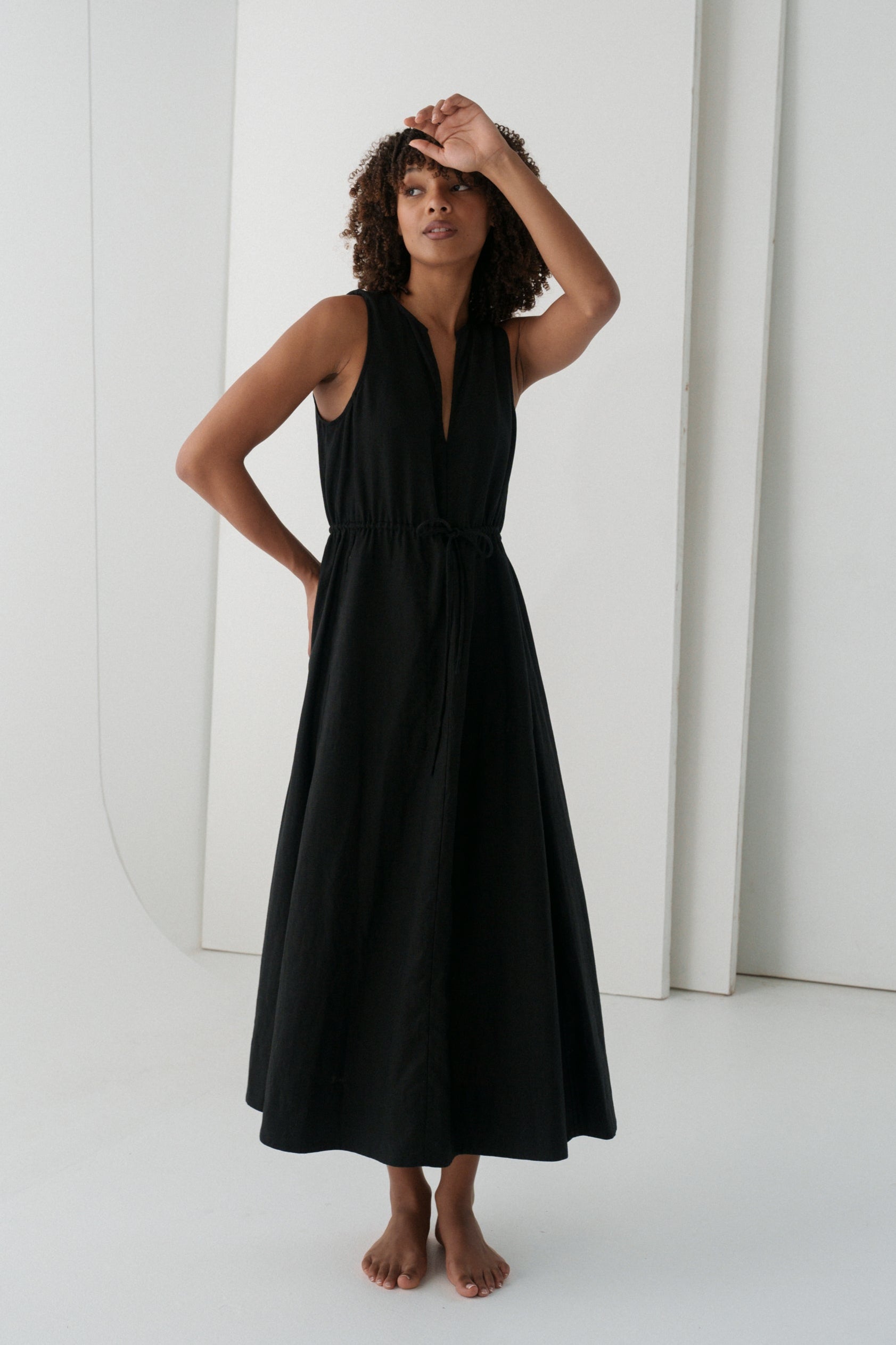 Ruby Black Linen Dress - European Linen S Ruby Black Linen Dress - European Linen S