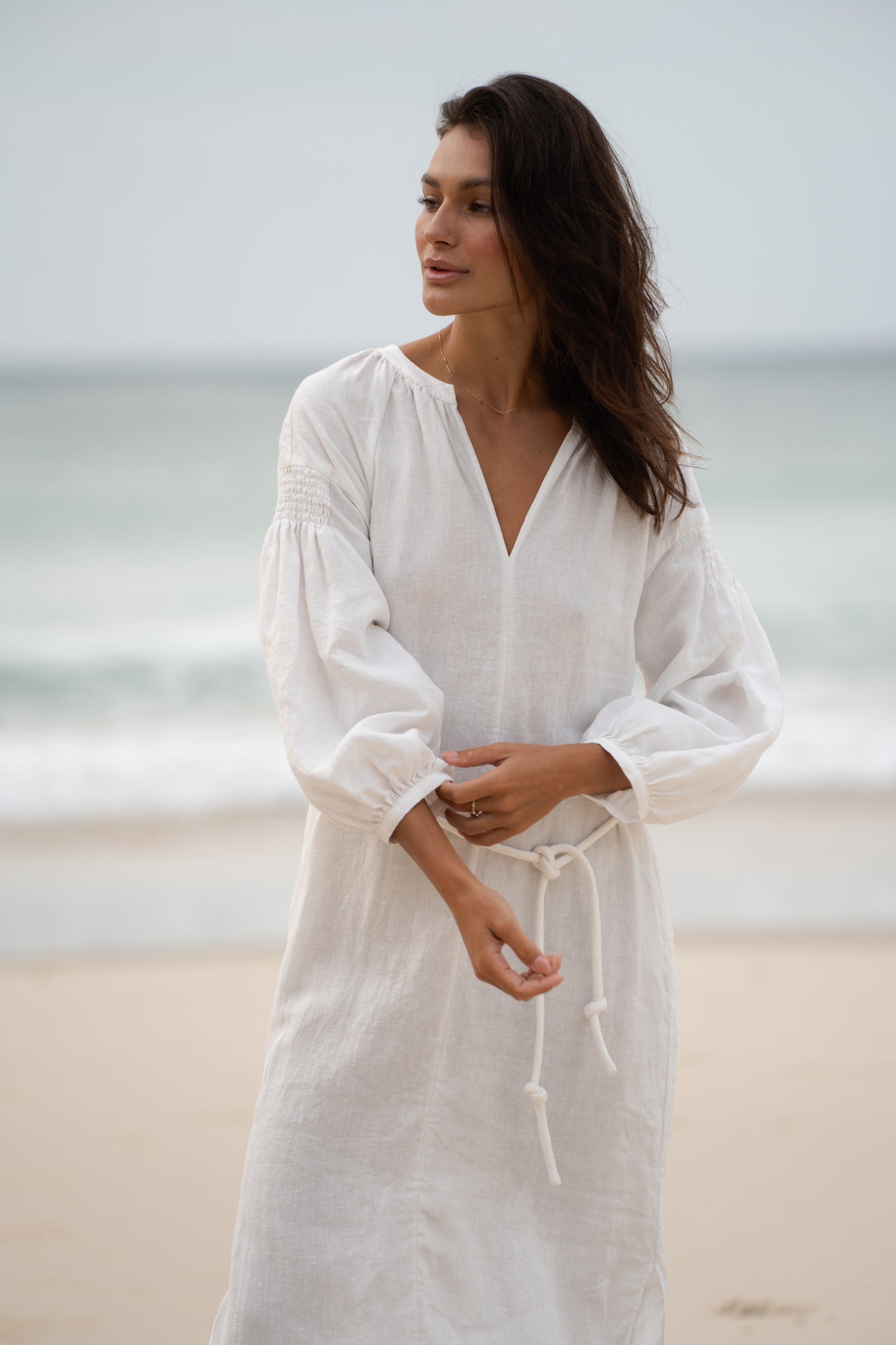 LILLY PILLY Skylar linen dress in ivory