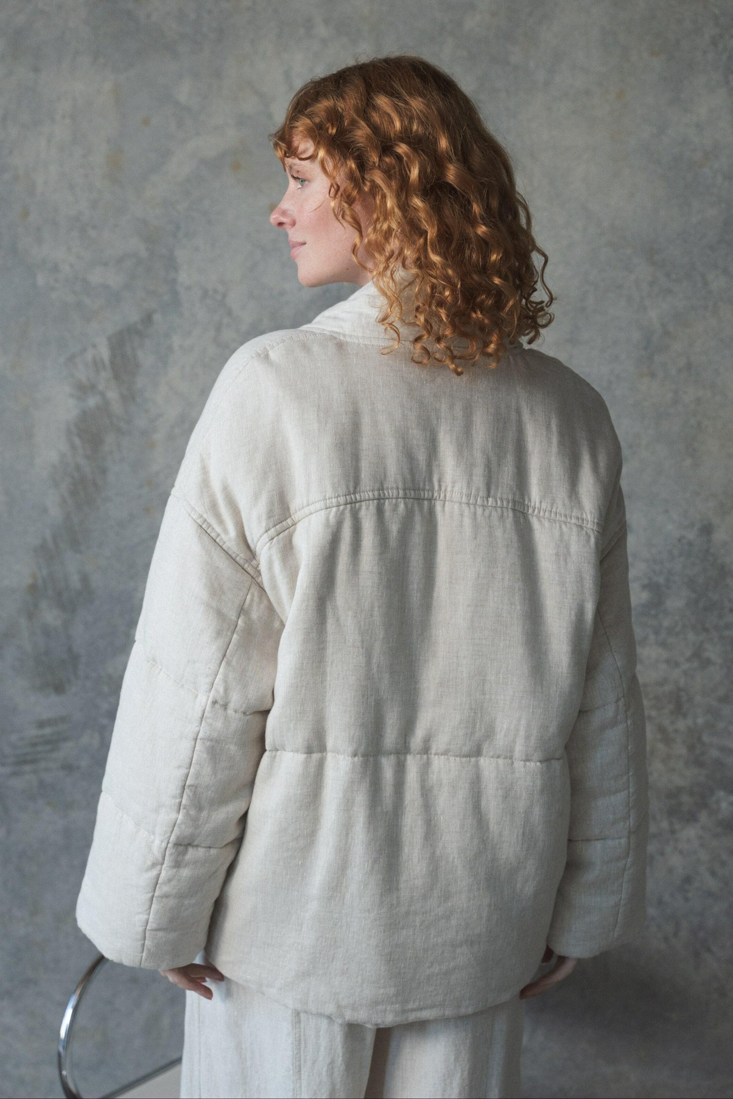 LILLY PILLY Aster linen coat in Oatmeal