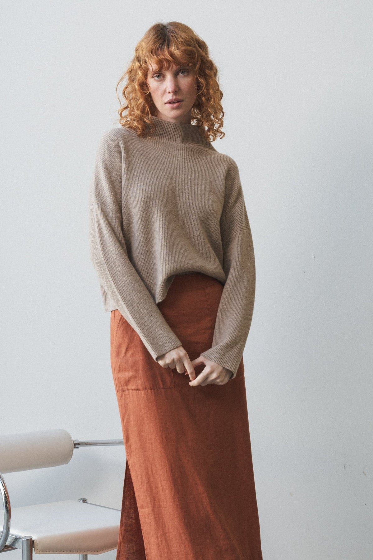 LILLY PILLY Lumi cashmere knit in Oatmeal