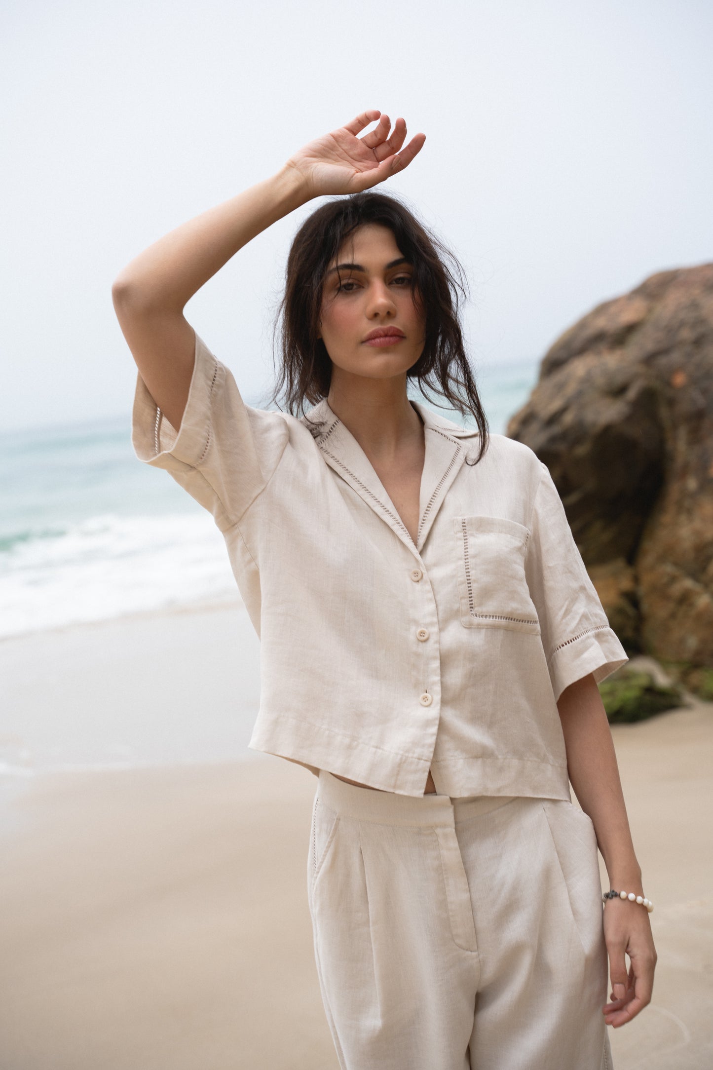 Rika Linen Pants - Chalk White