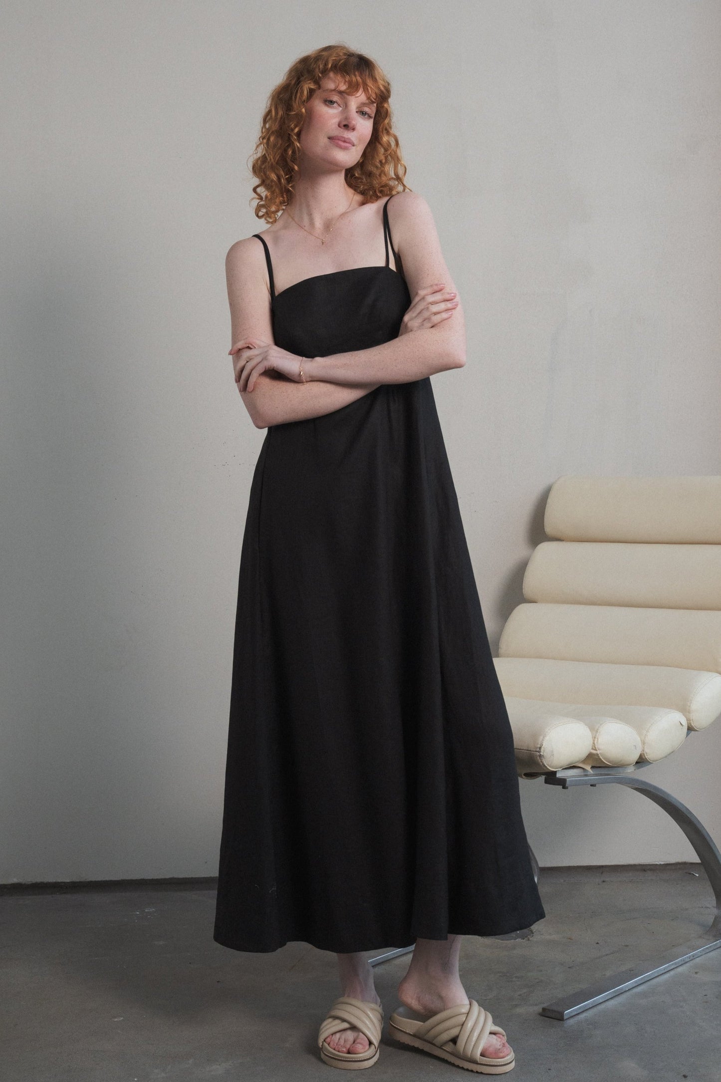 LILLY PILLY Tori linen dress in Black