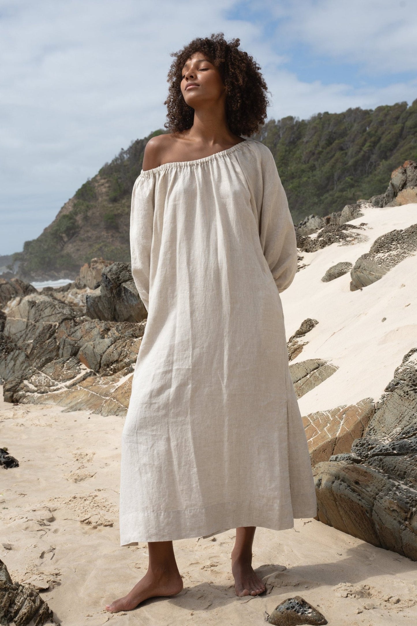 LILLY PILLY Lucia linen dress in Oatmeal