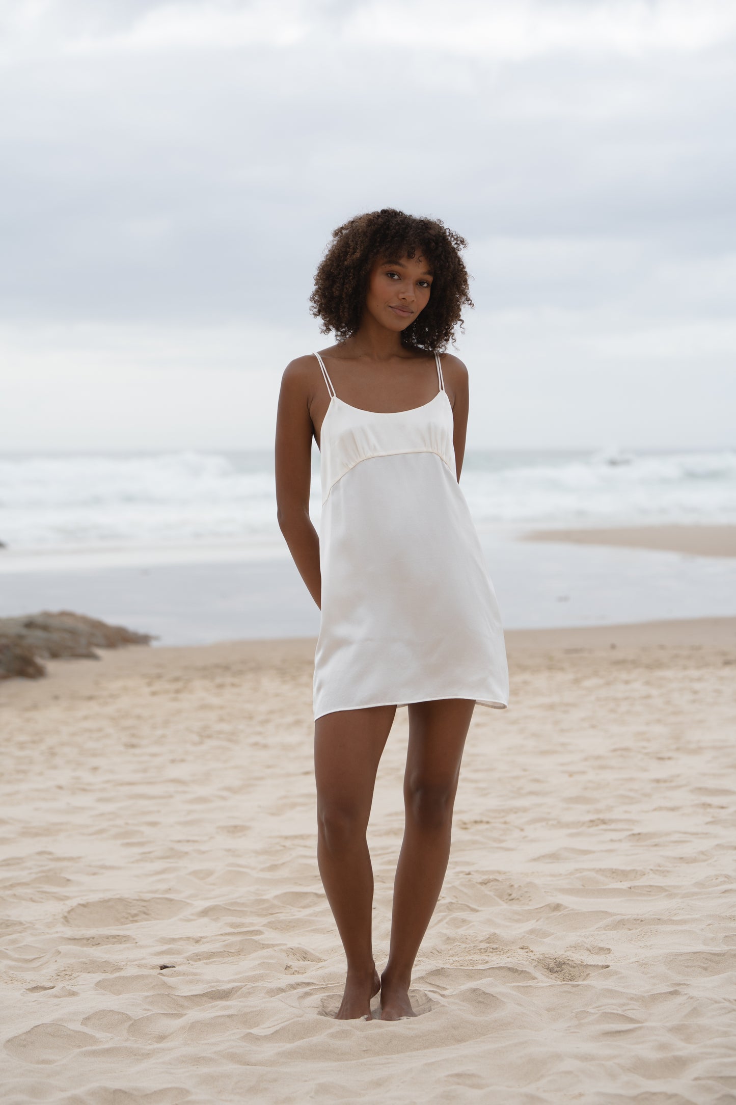 Lilly Pilly Collection bluesign® certified silk Ella slip in Ivory