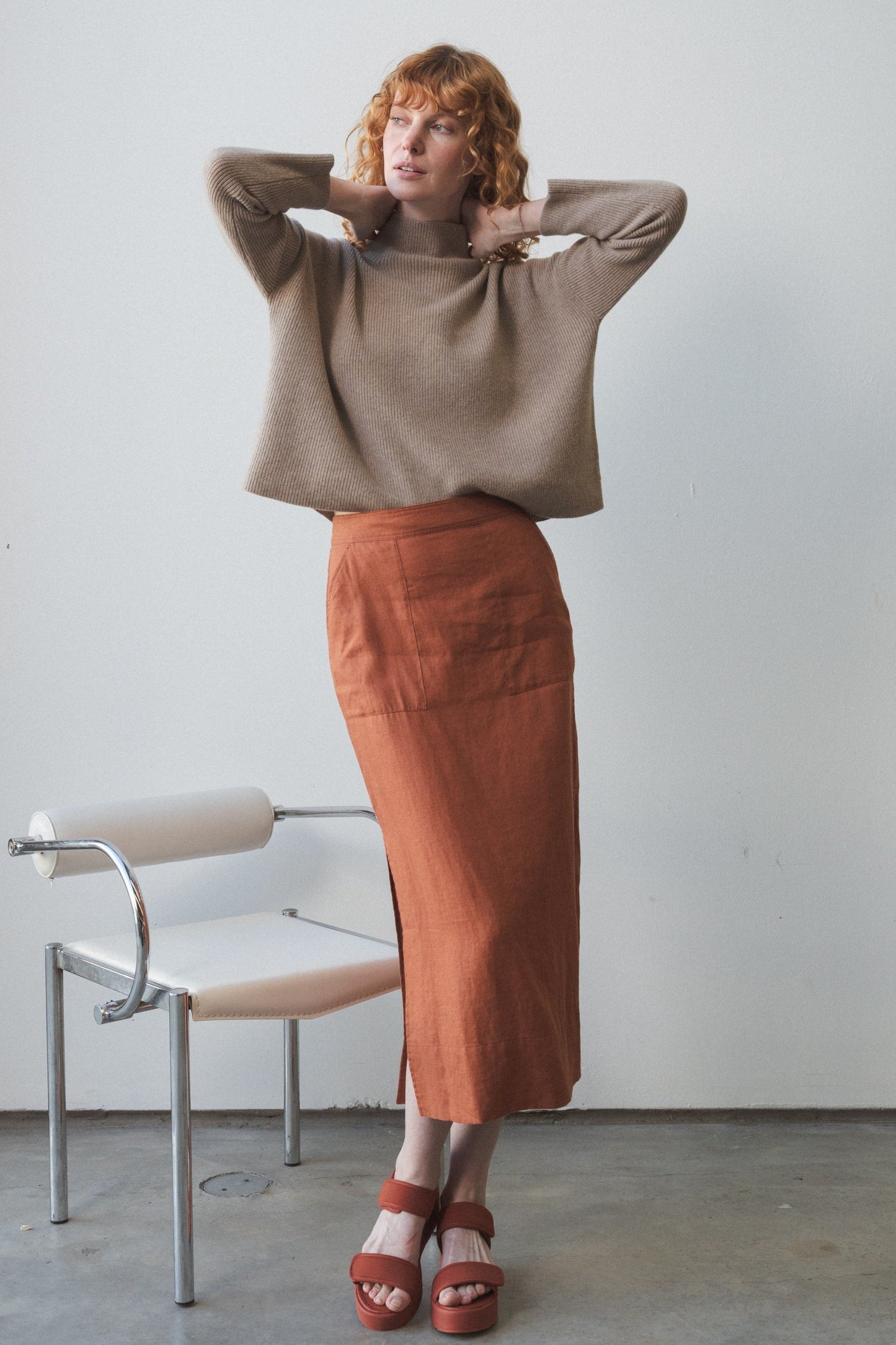 LILLY PILLY Nadi linen skirt in Cajun