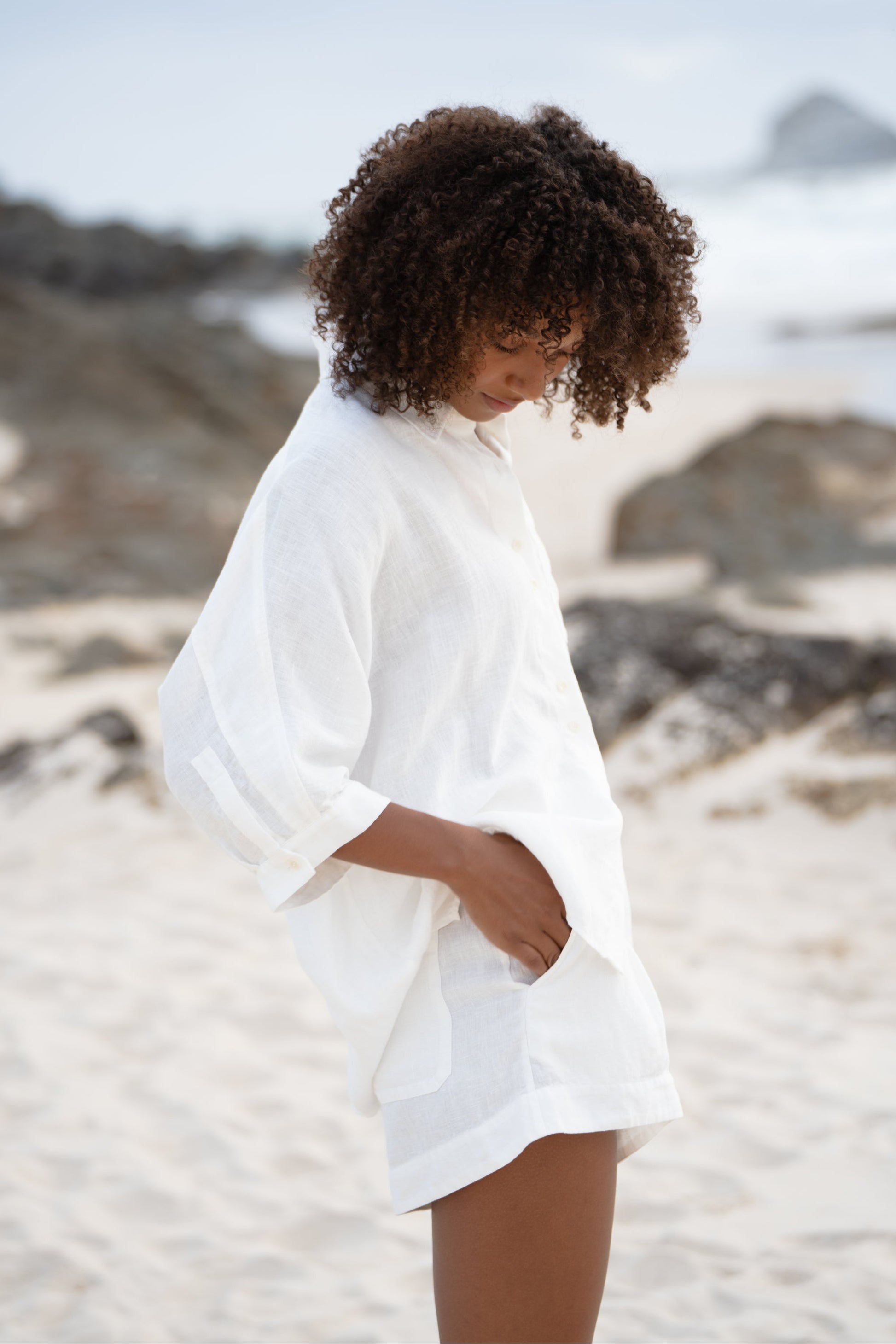 LILLY PILLY Pixie linen shirt in Ivory