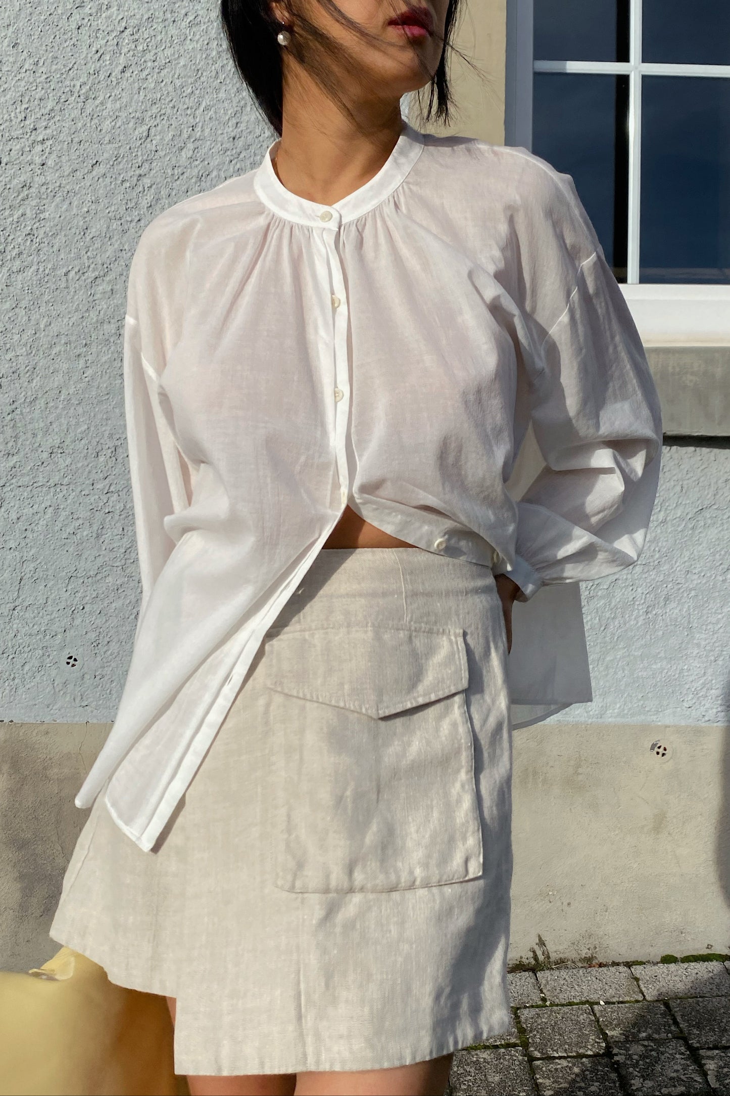 BETTY OATMEAL LINEN SKIRT