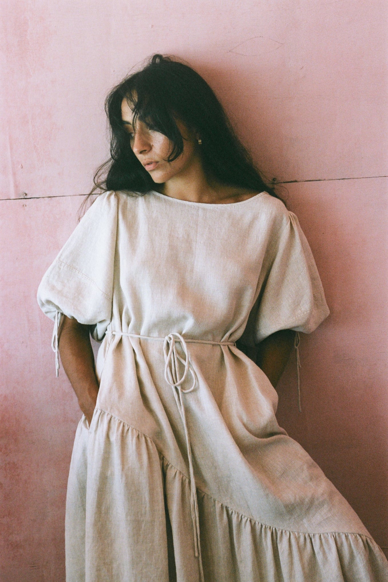Charlotte Oatmeal Linen Dress - European Linen S Charlotte Oatmeal Linen Dress - European Linen S