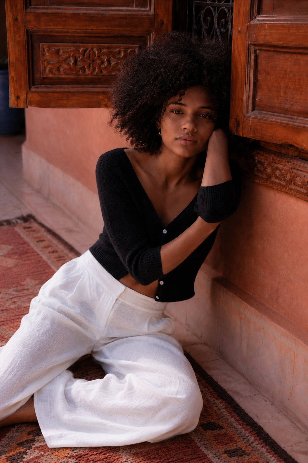 Jade Black Cashmere Cardi