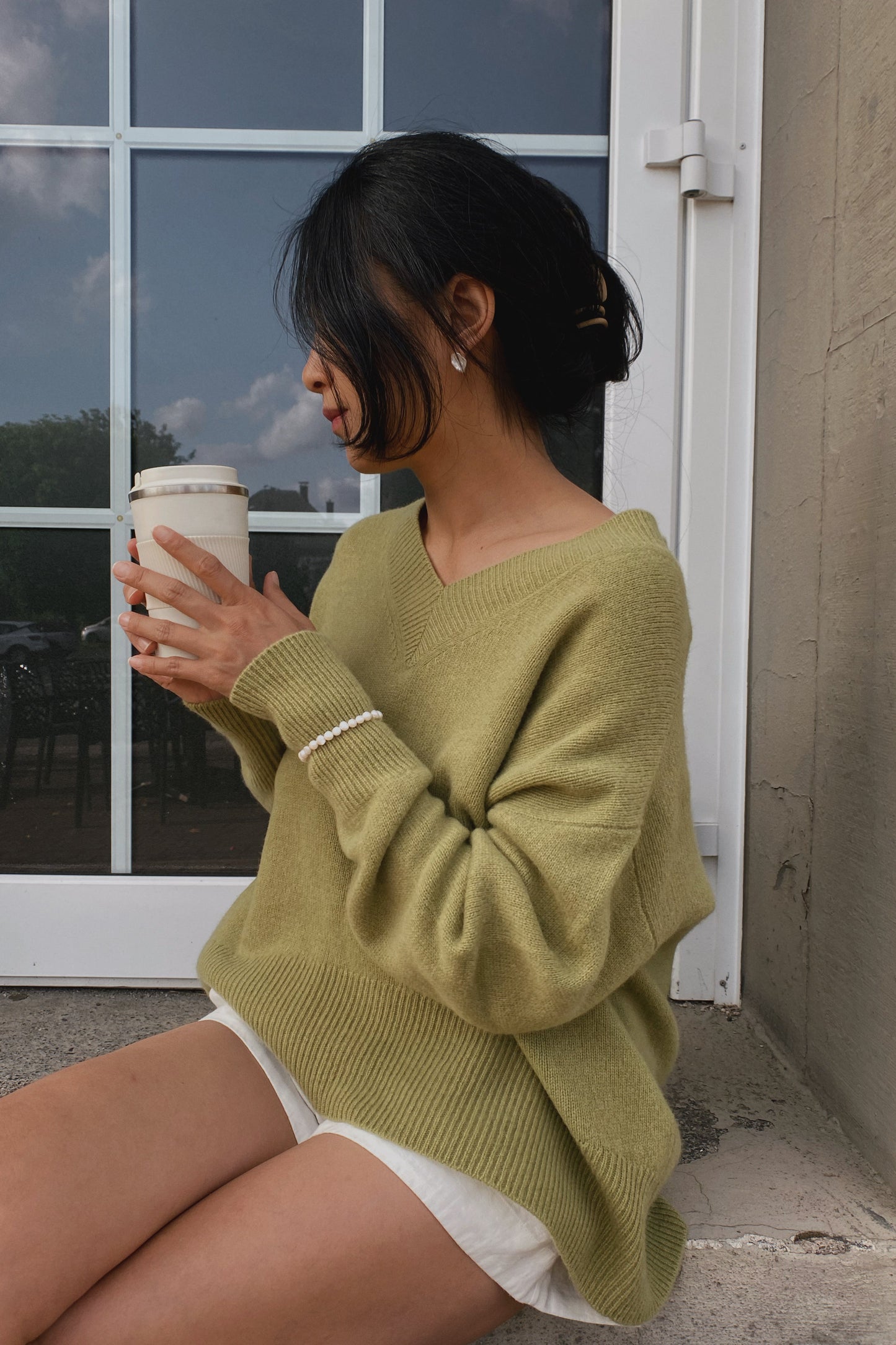 JUNE OLIVE CASHMERE KNIT