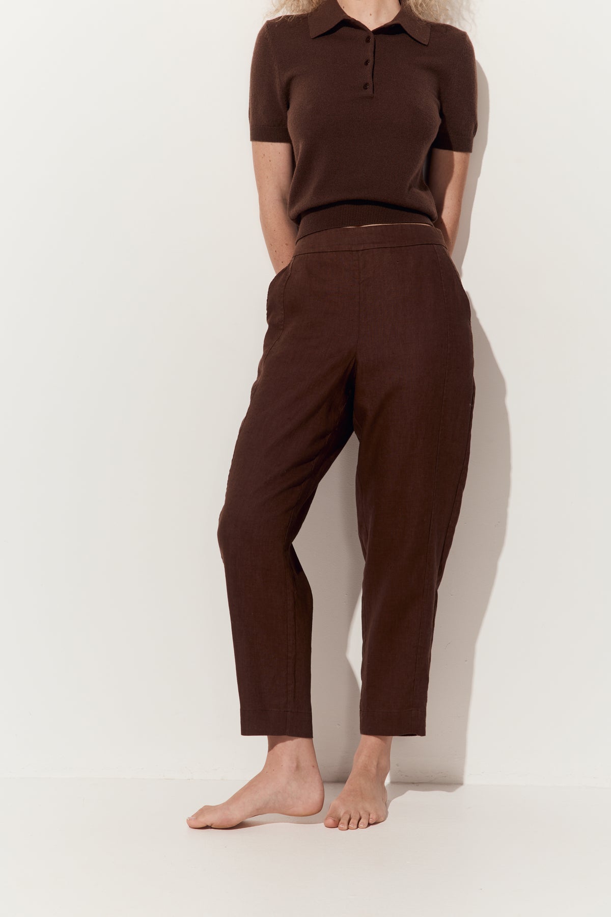 Emer Linen Pants - Chocolate