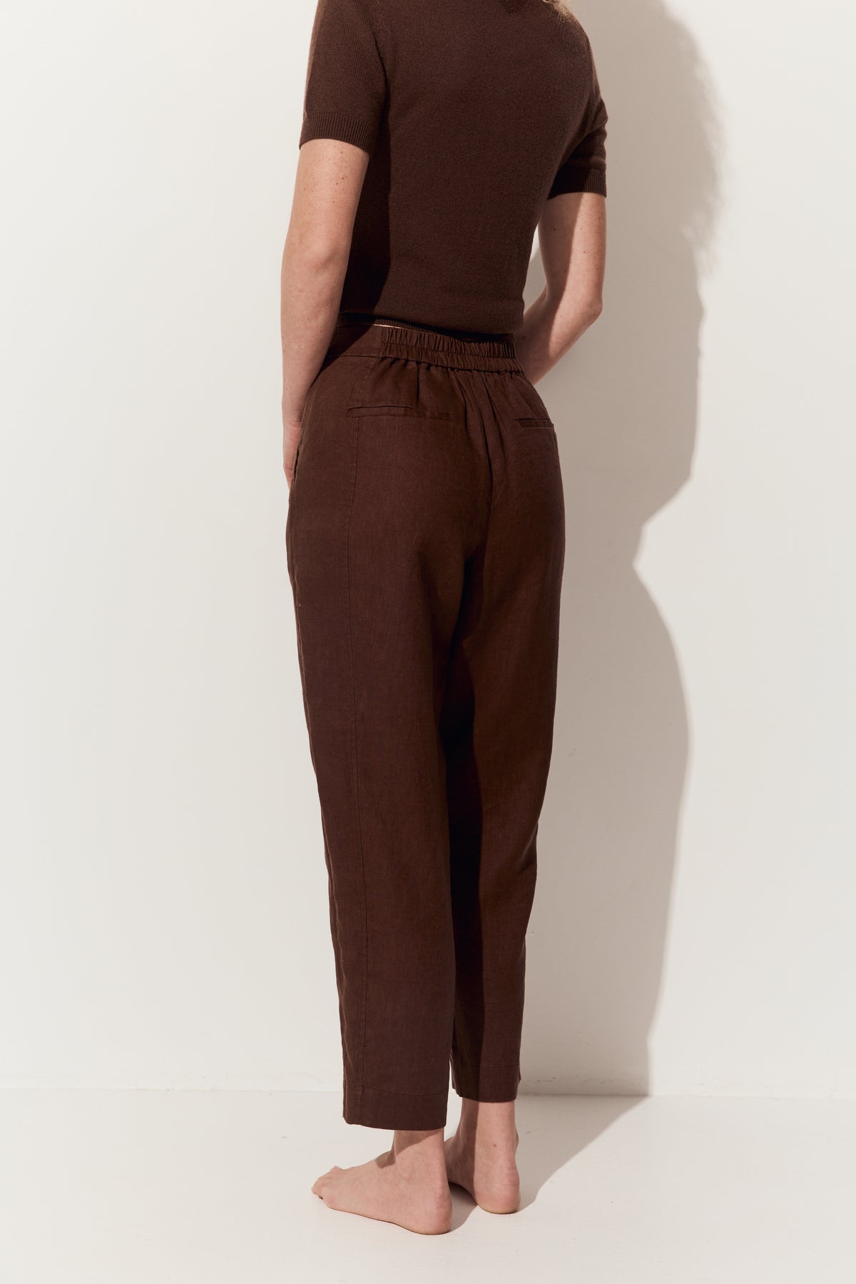Emer Linen Pants - Chocolate