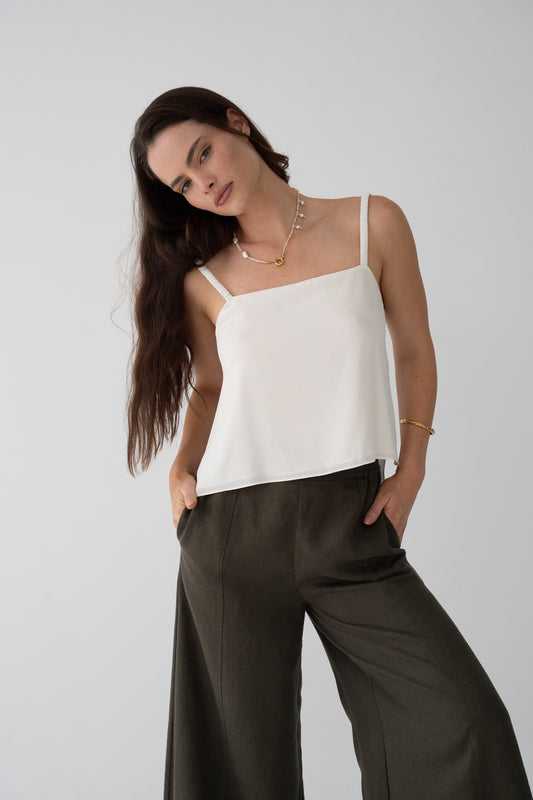 Letty Linen Pants - Khaki