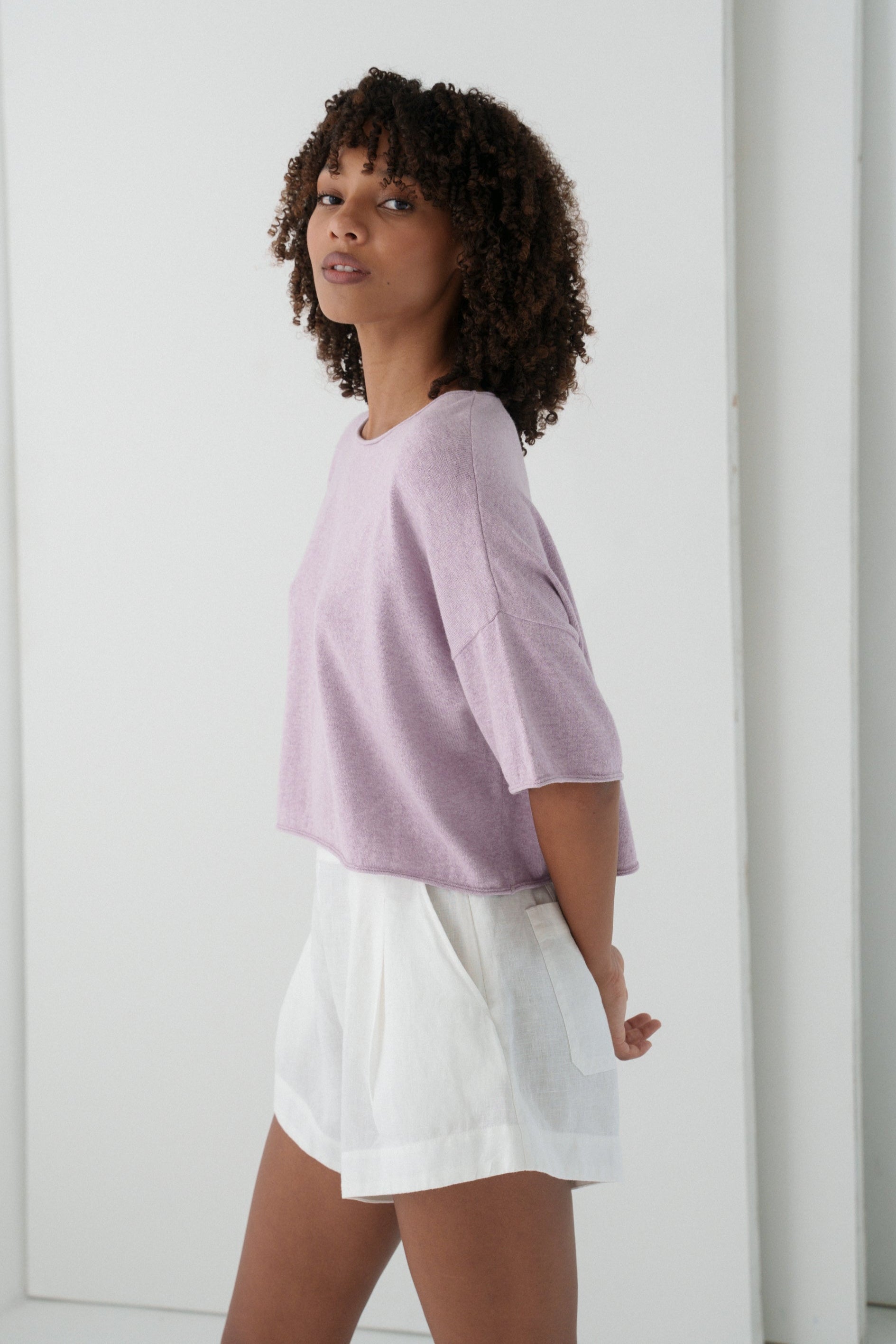 LILLY PILLY Addison knit top in Lilac