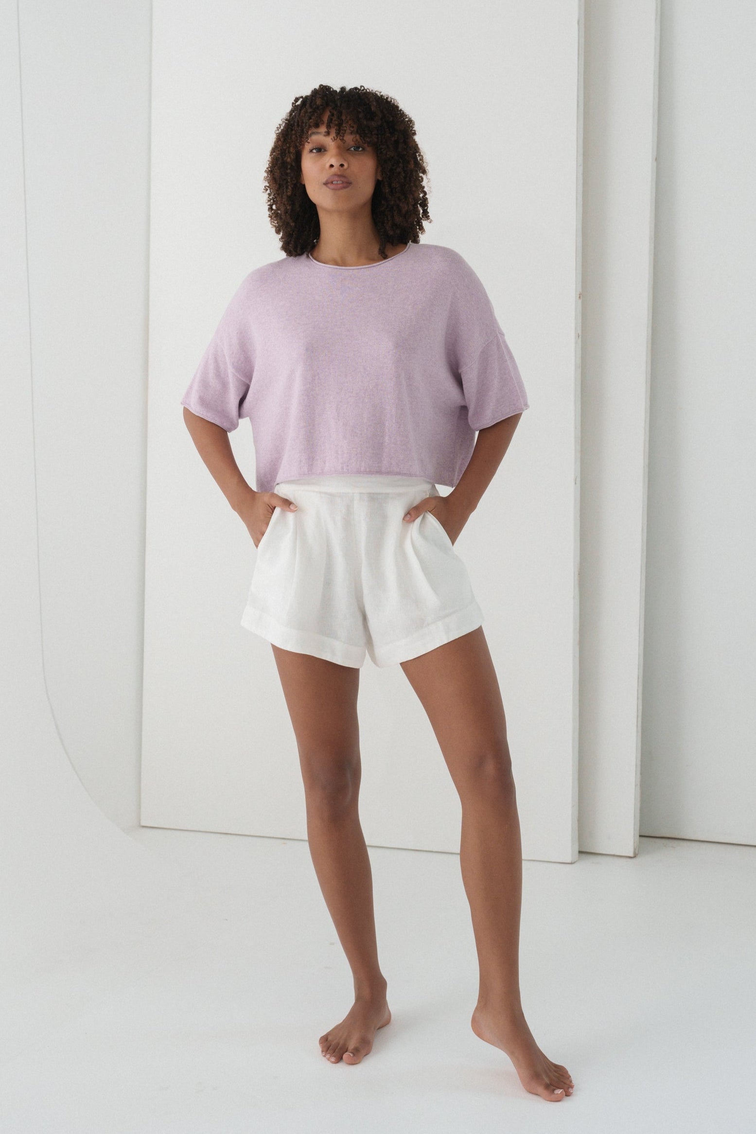 LILLY PILLY Addison knit top in Lilac