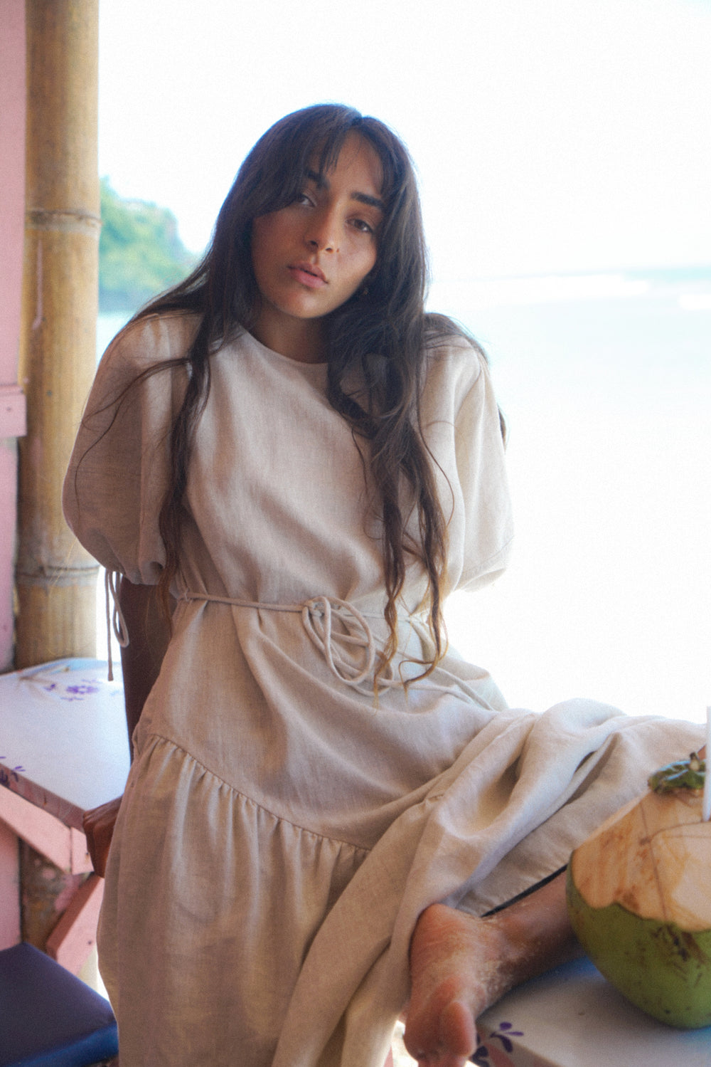 milly charlotte linen piped dress Milly Charlotte Linen Piped Dress In Natural - 30% Off