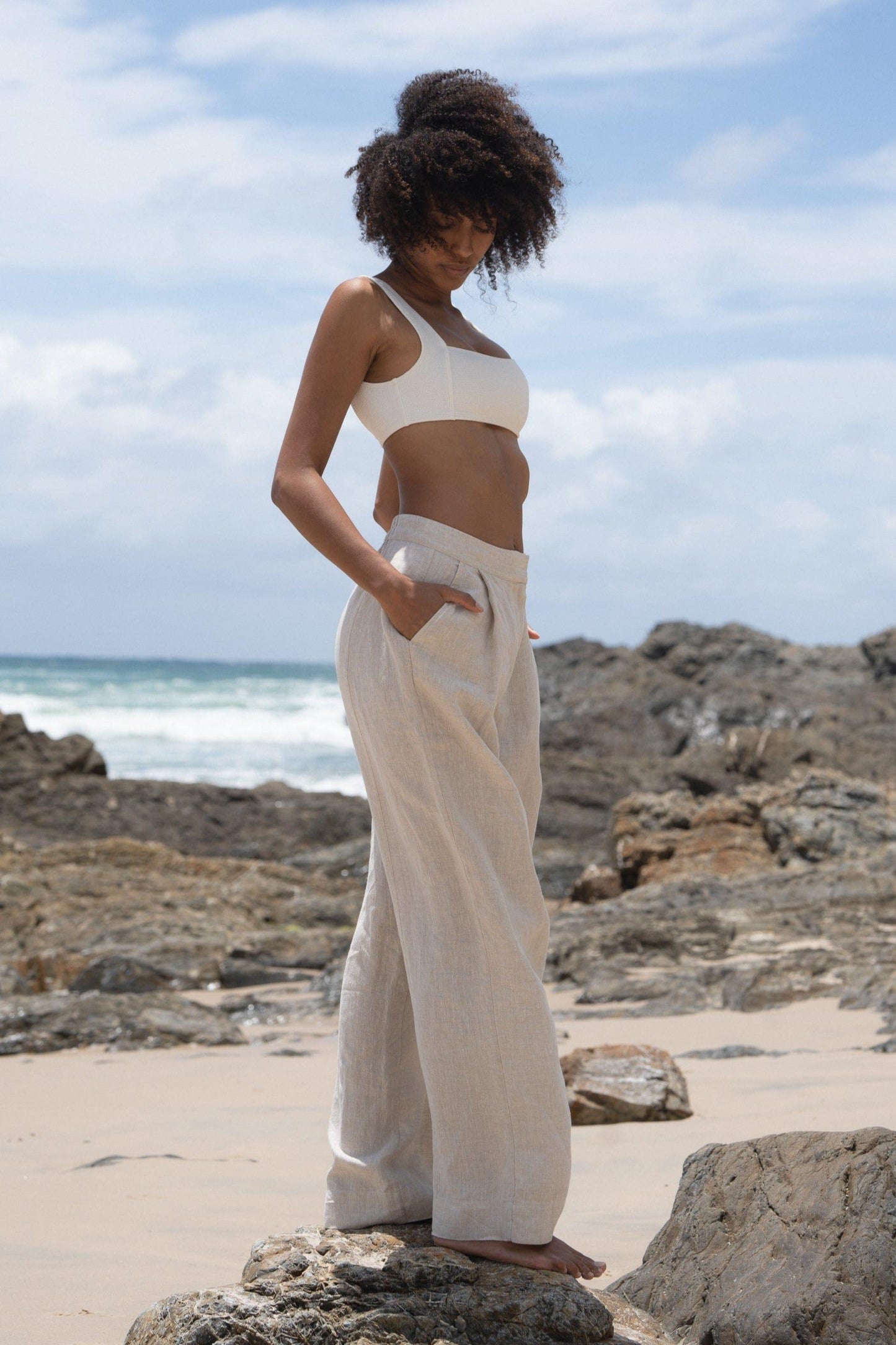 LILLY PILLY Oli linen pants in Oatmeal