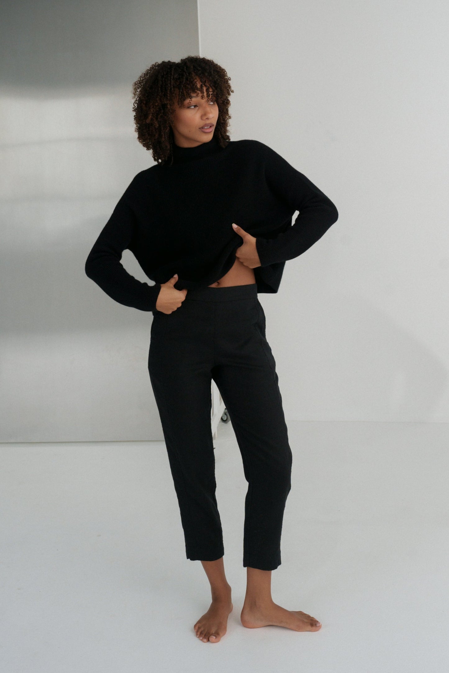 LILLY PILLY Emer black linen pants