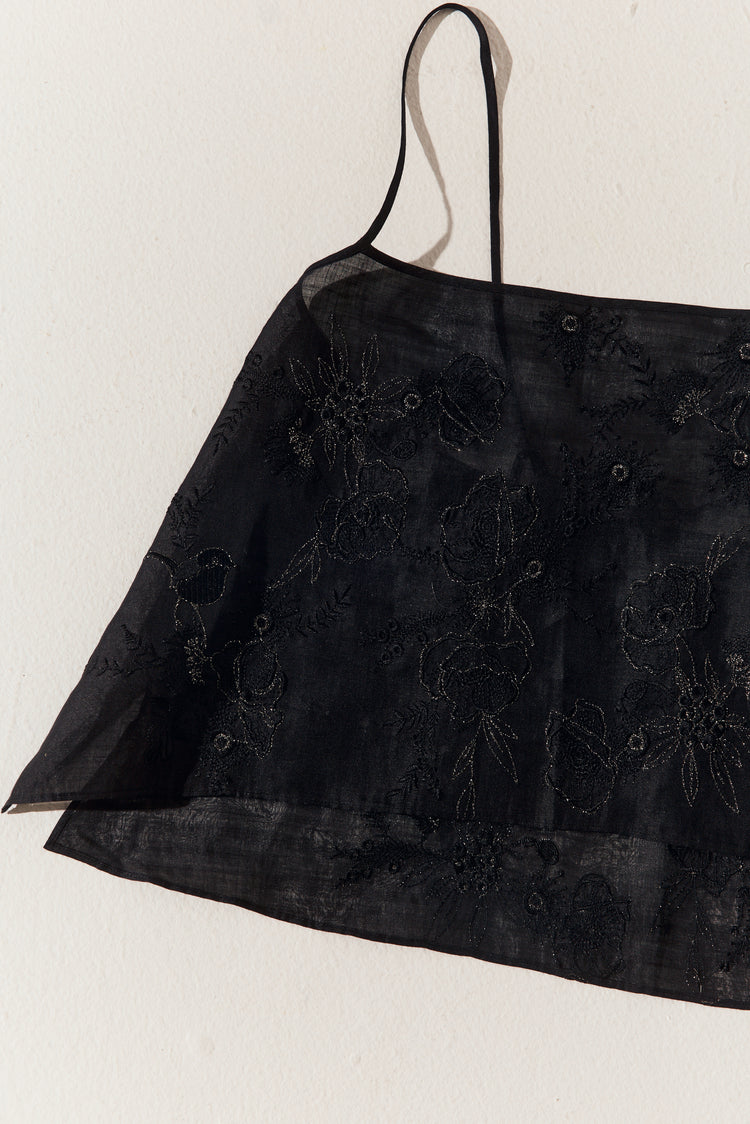 Flora Ramie Cami - Black