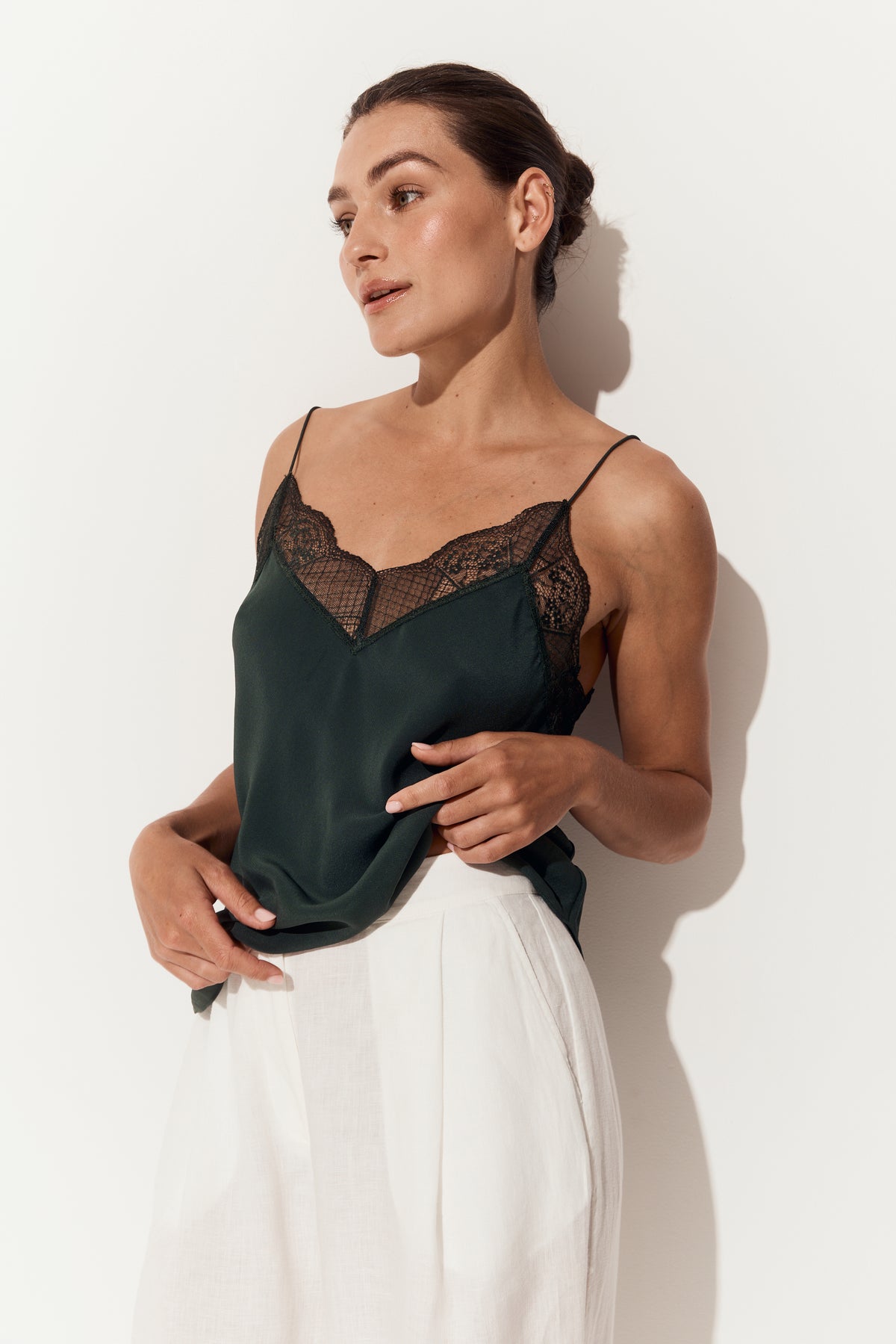 Frankie Silk Cami - Forest Green