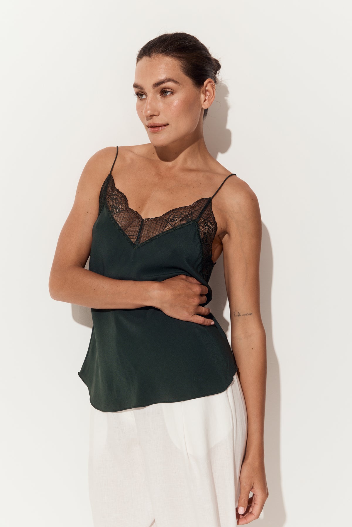Frankie Silk Cami - Forest Green