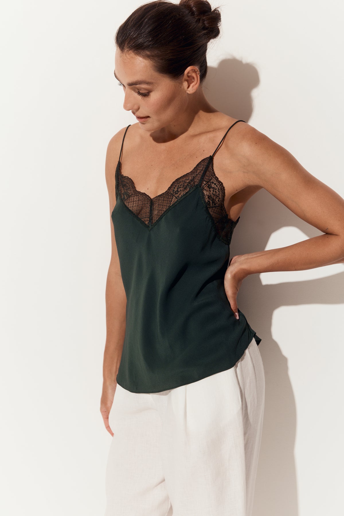 Frankie Silk Cami - Forest Green