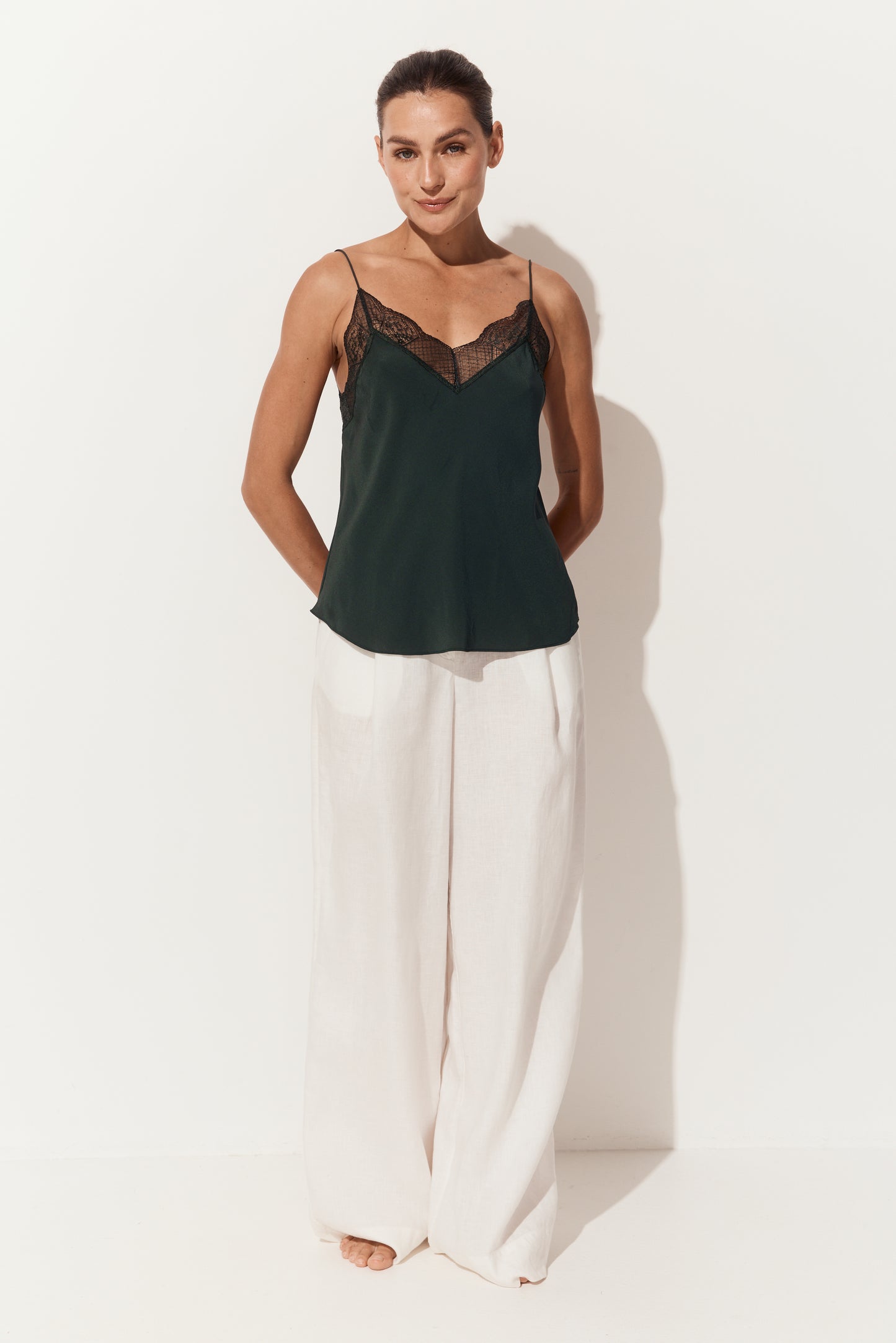 Frankie Silk Cami - Forest Green