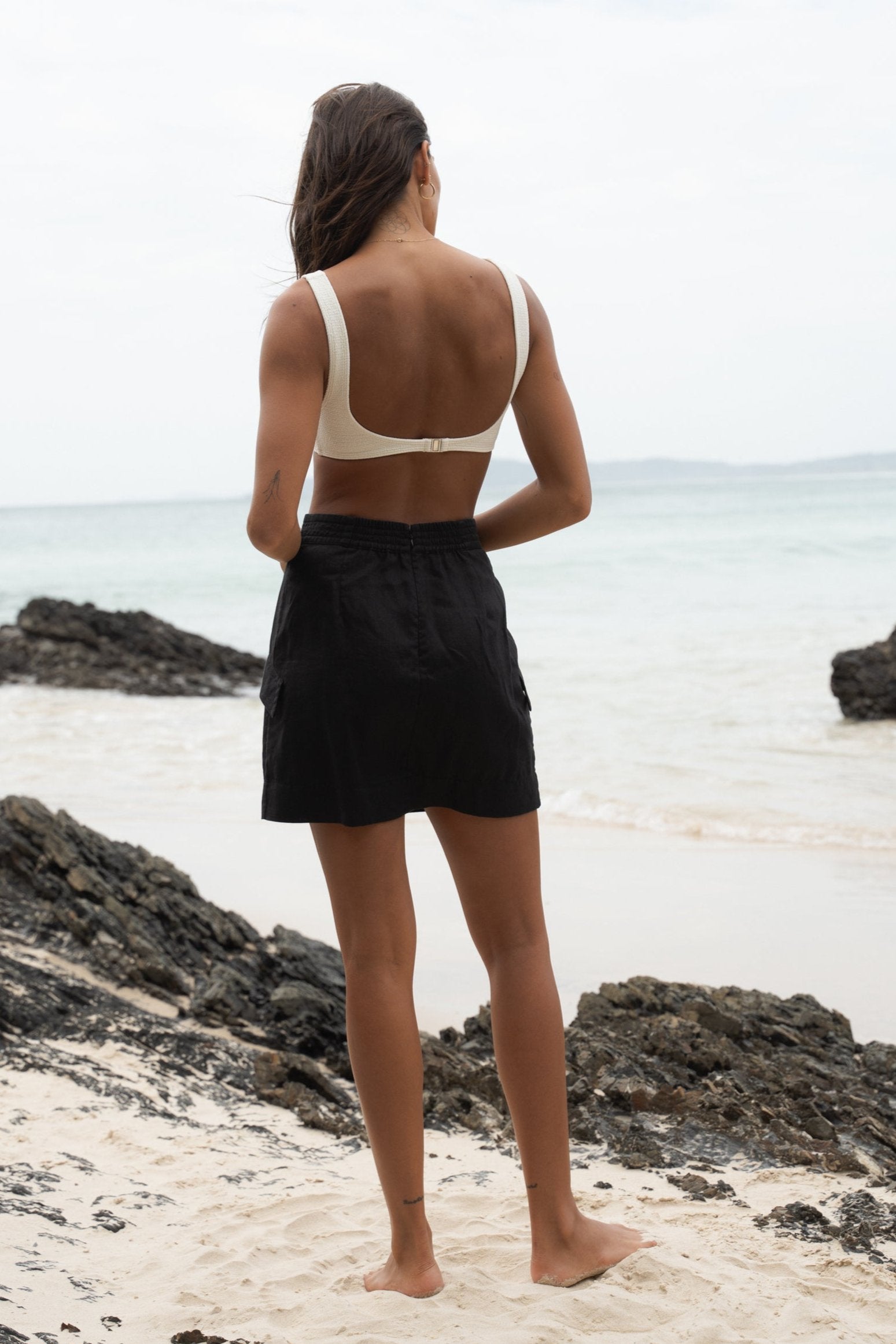 LILLY PILLY Ilaria linen skirt in Black