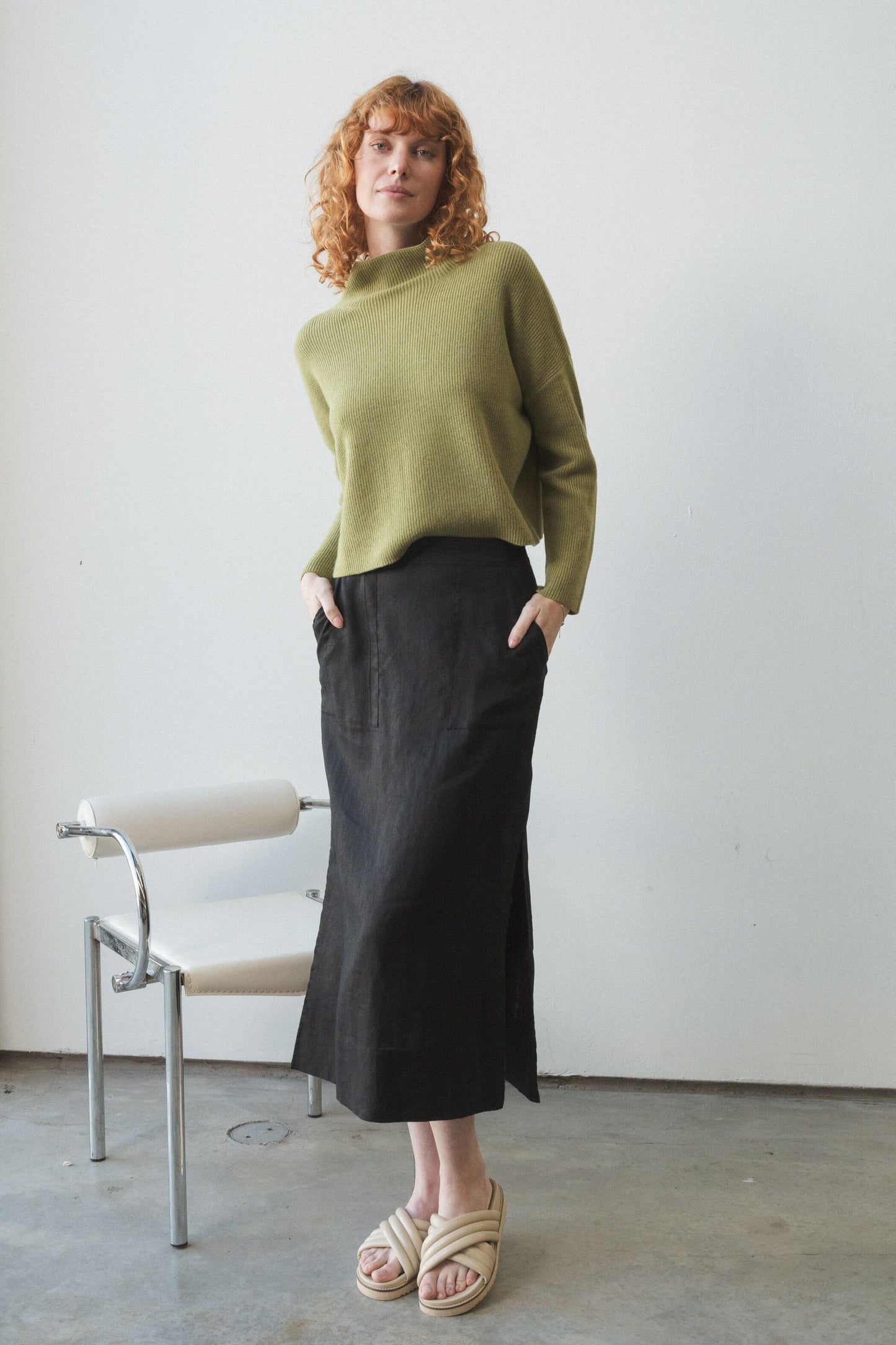 LILLY PILLY Lumi cashmere knit in Olive