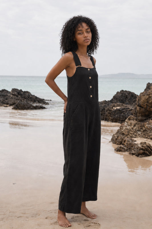 Piper Black Linen Jumpsuit