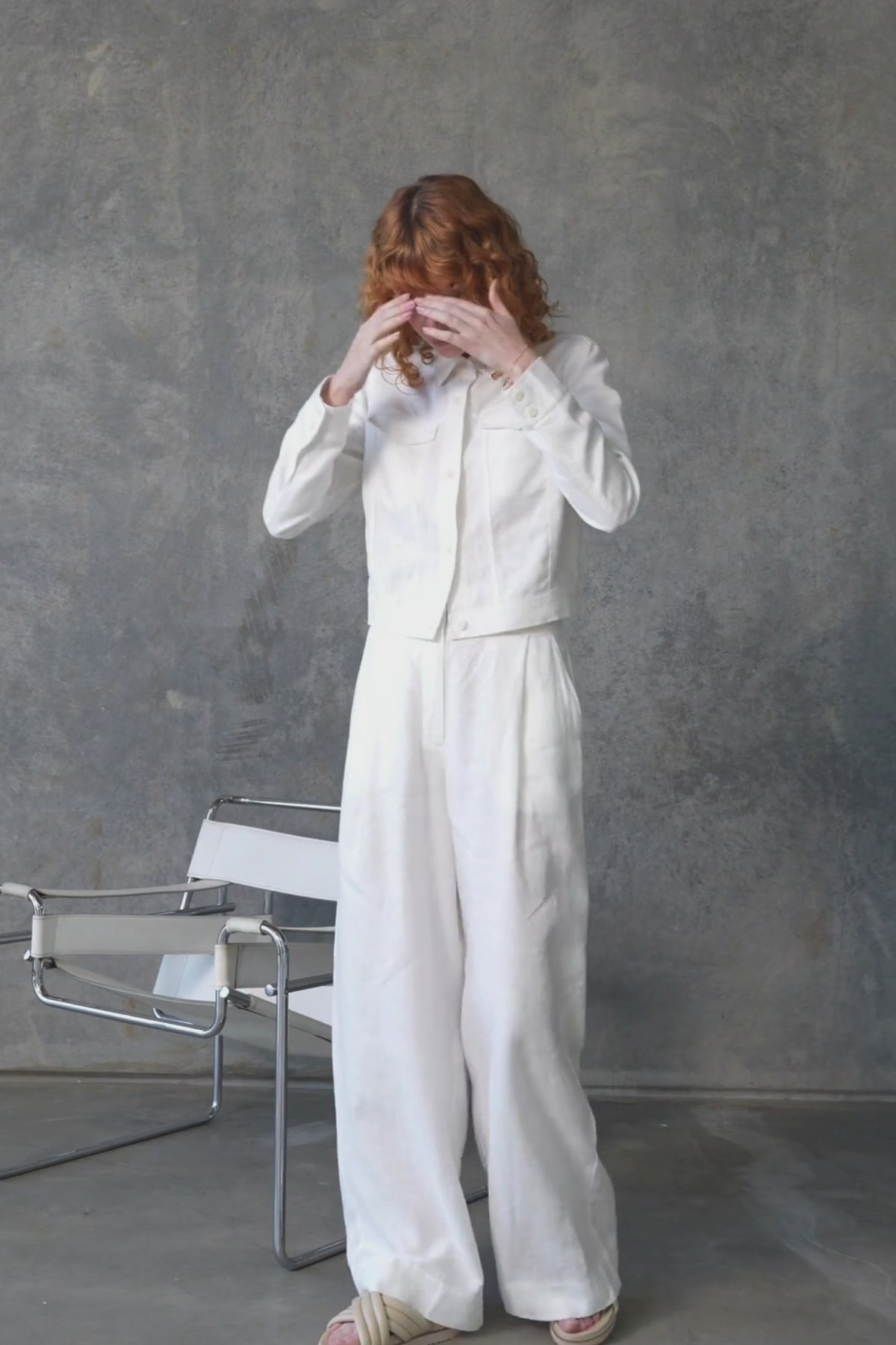 LILLY PILLY Milly linen jacket in Ivory