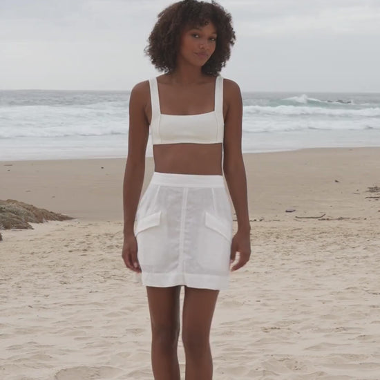 LILLY PILLY Ilaria linen skirt in Ivory