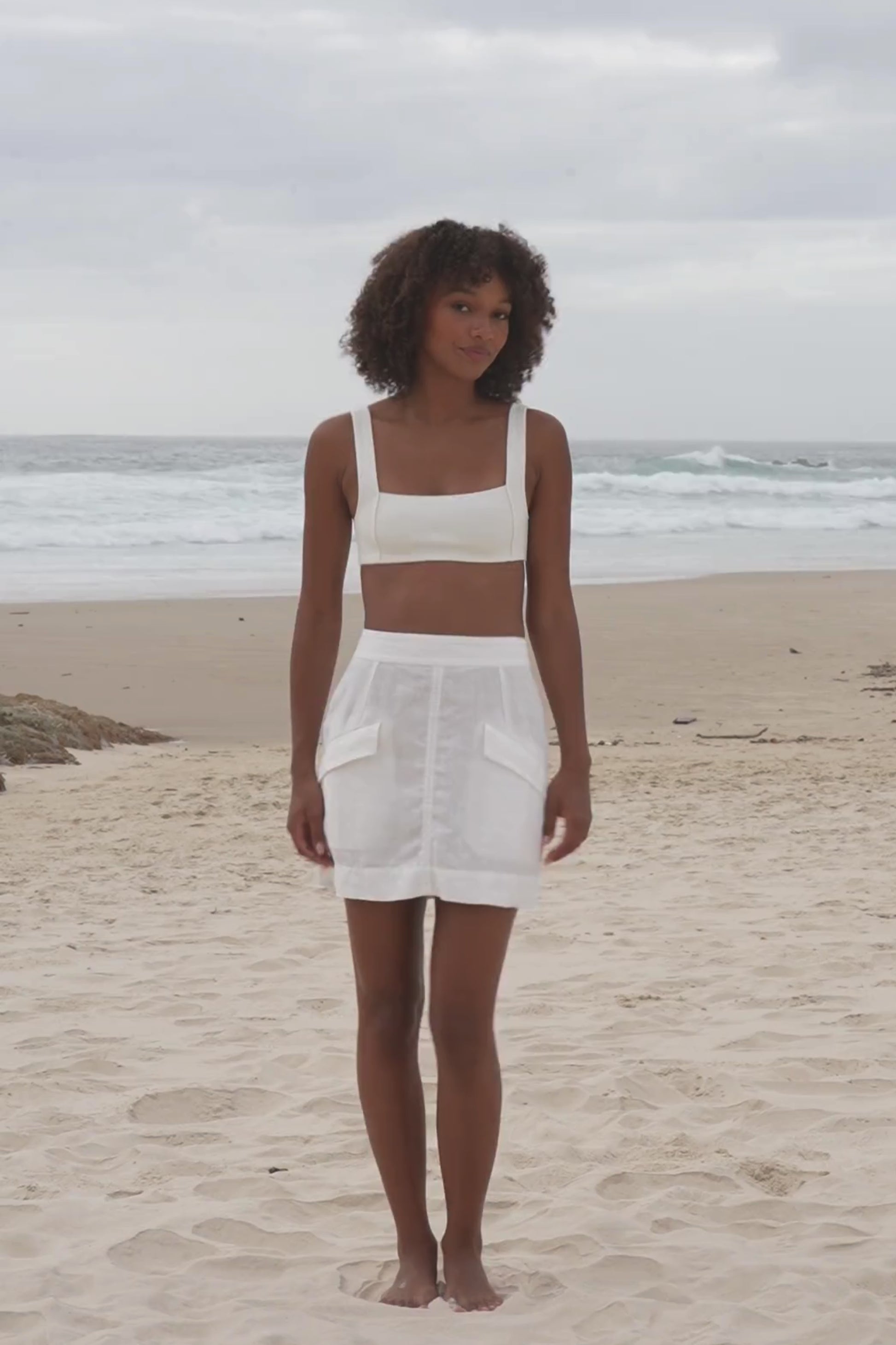 LILLY PILLY Ilaria linen skirt in Ivory