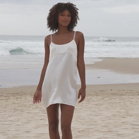 Lilly Pilly Collection bluesign® certified silk Ella slip in Ivory