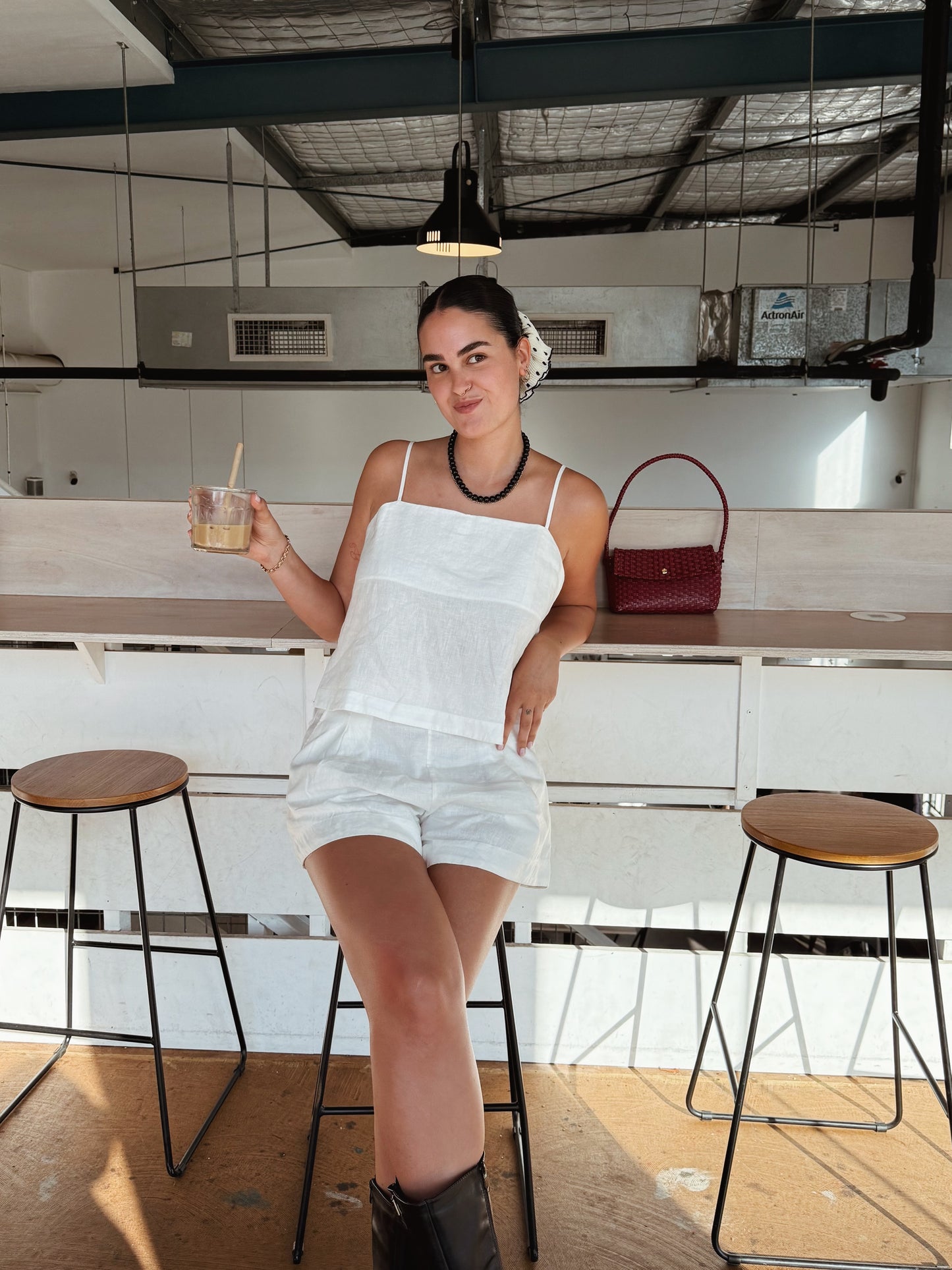 ROSA IVORY LINEN CAMI