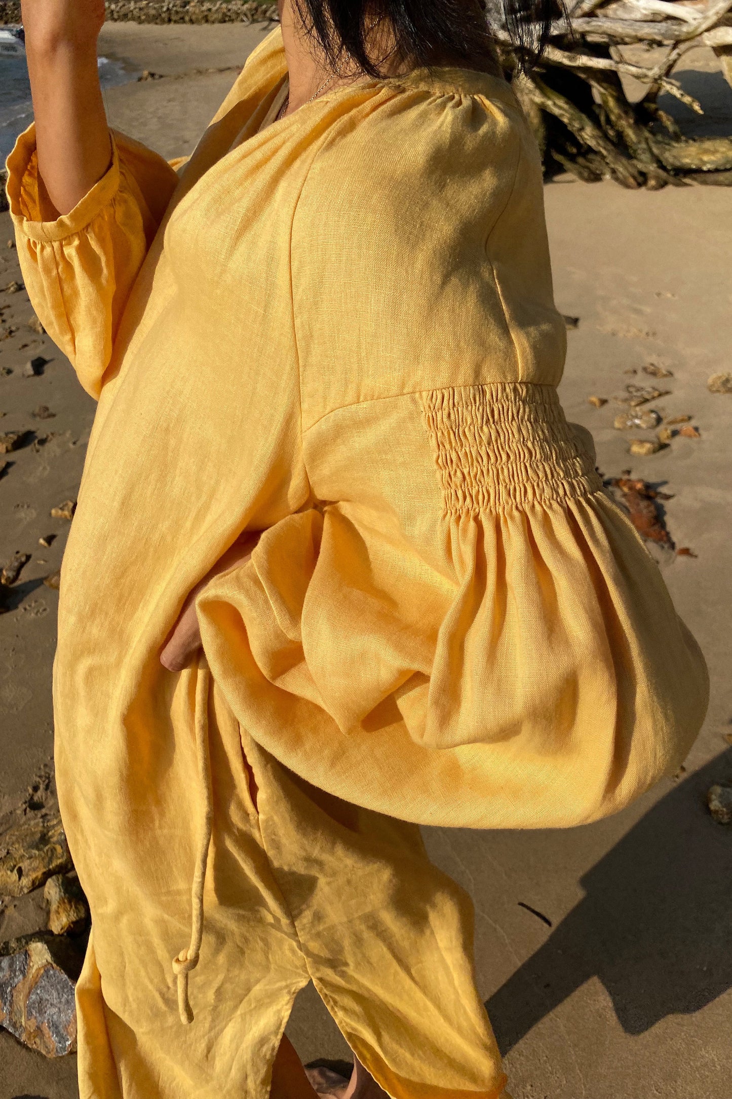 SKYLAR BUTTER LINEN DRESS