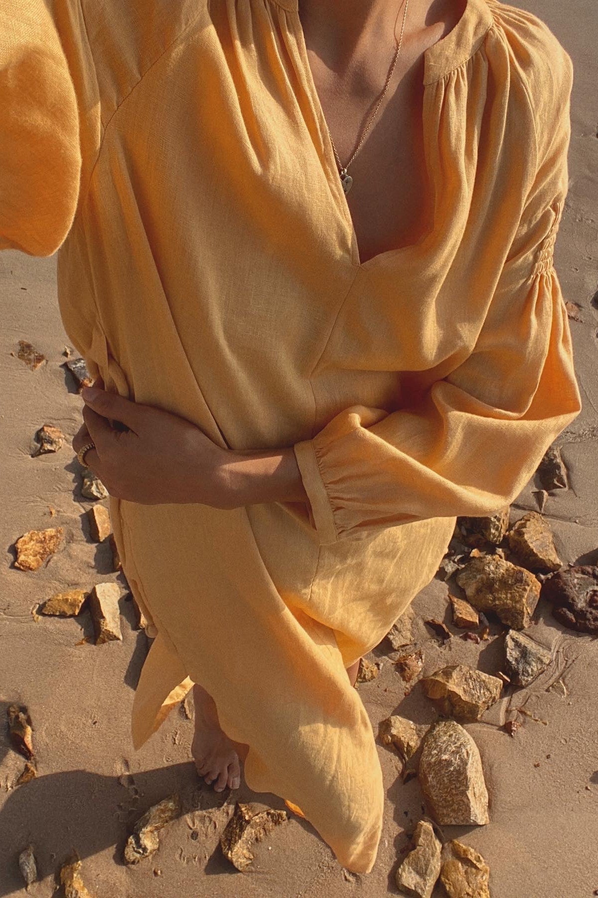 SKYLAR BUTTER LINEN DRESS